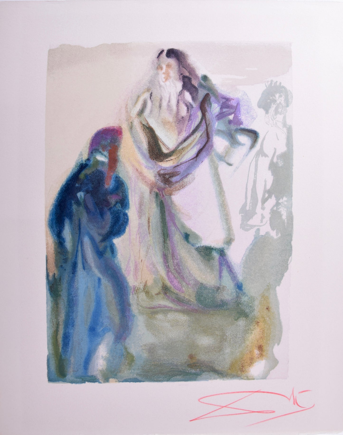 Salvador Dali Święty Piotr I Dante rewelacyjna oprawa szyba UV 26x33 cm