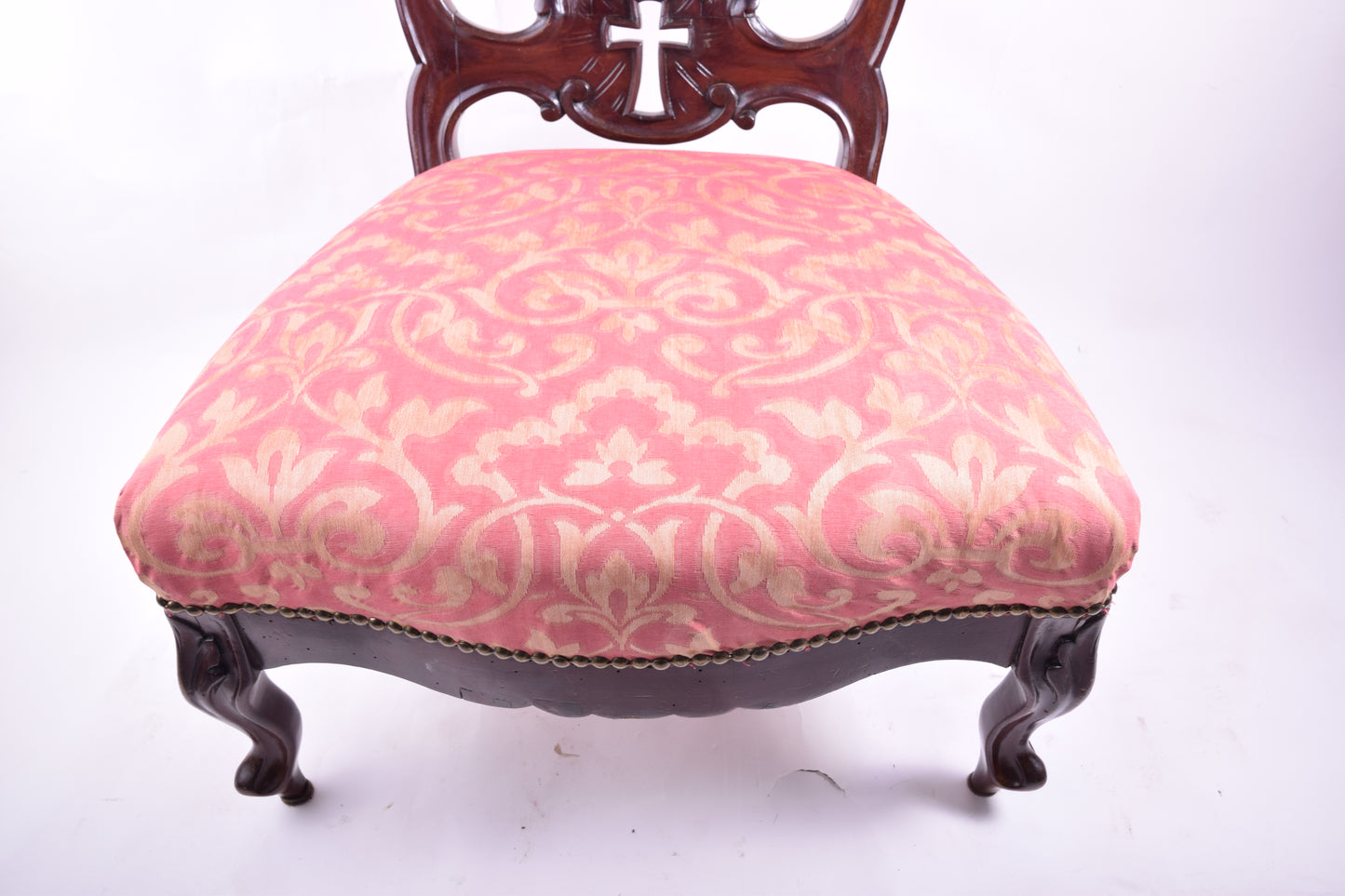 Klęcznik modlitewnik z aniołem mahoń ozdobny XX w. 95x53x48 cm