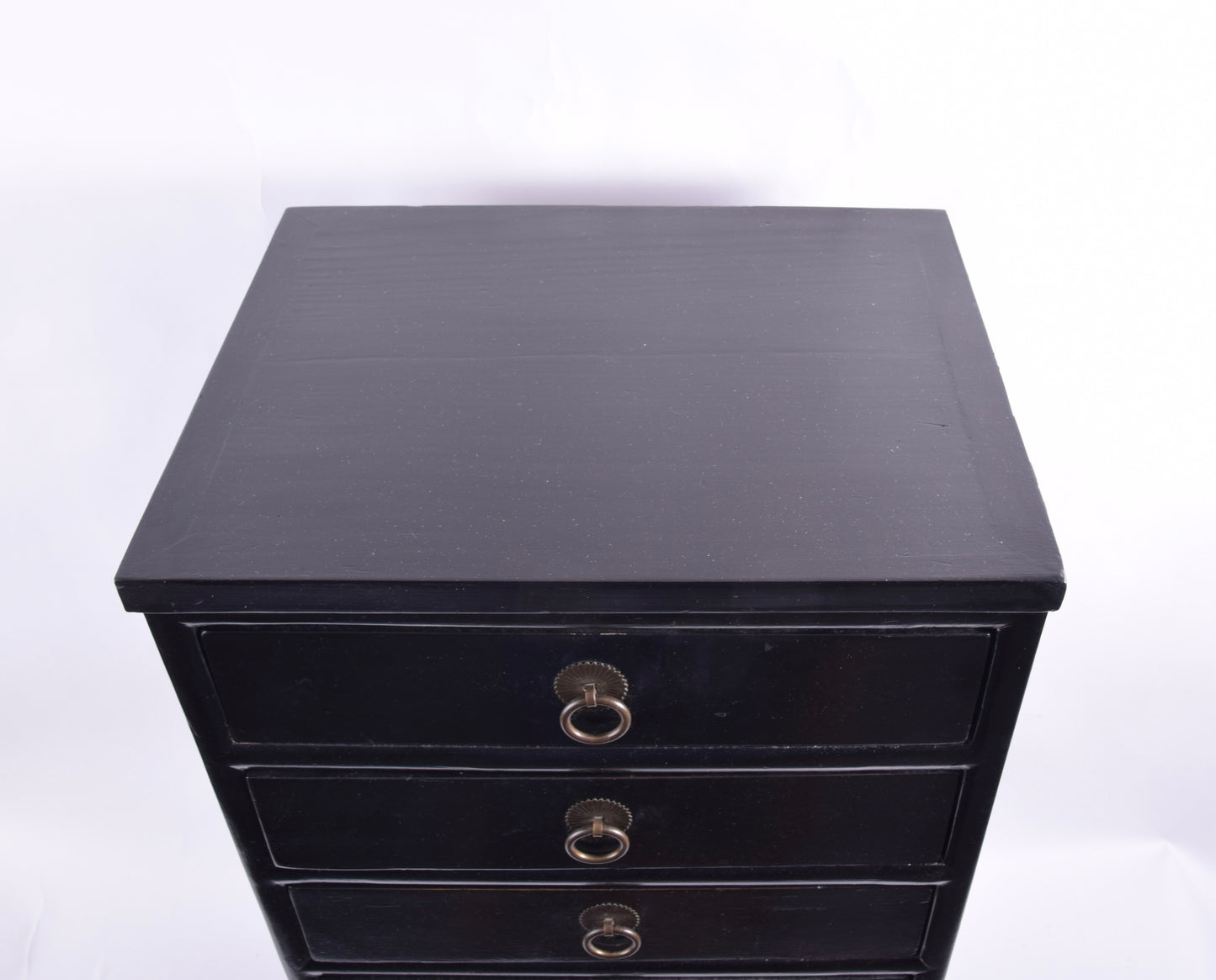 Mała zgrabna komoda Chiny 7 szuflad czarna XXw 80x38x30cm