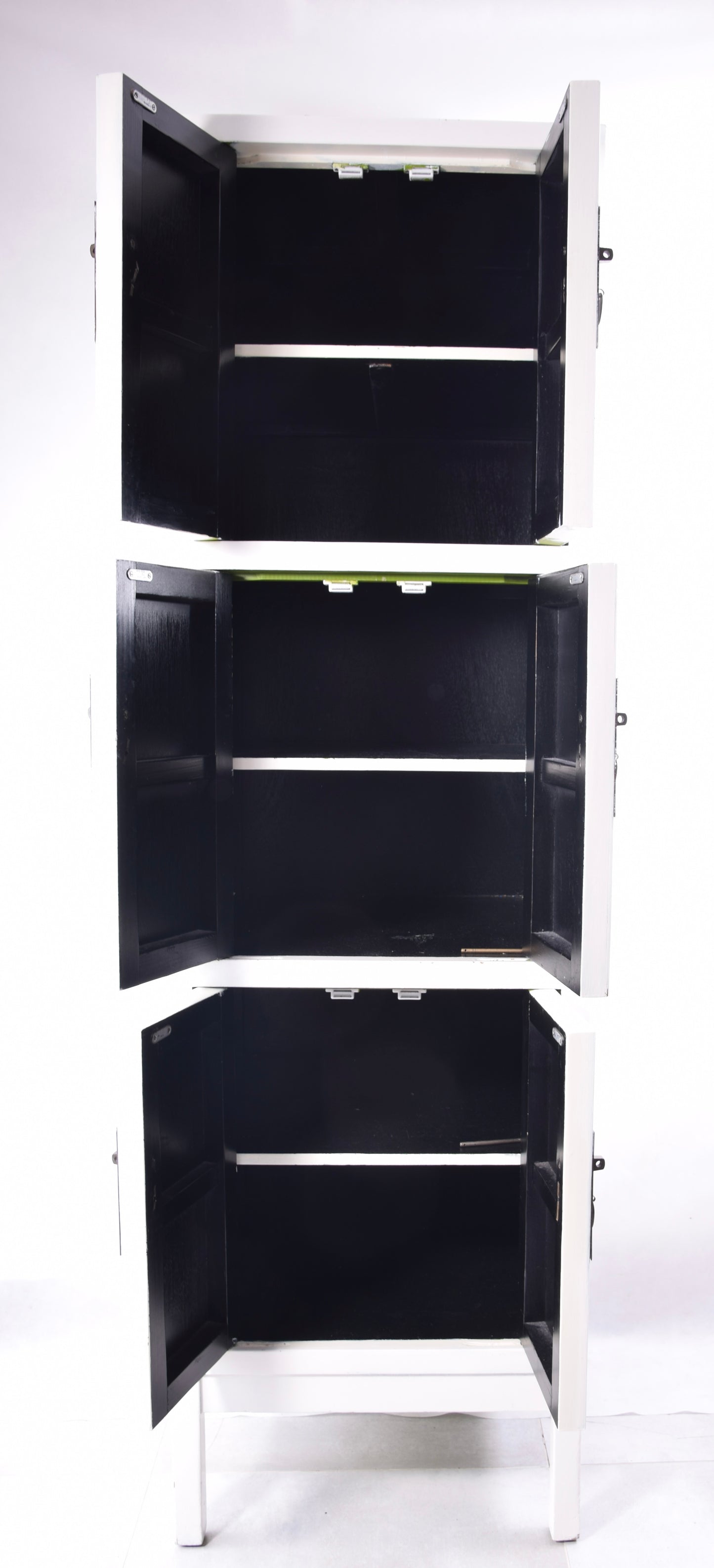 Sztuka Chin szafka smukła prosta forma biała XXw 190x56x53cm