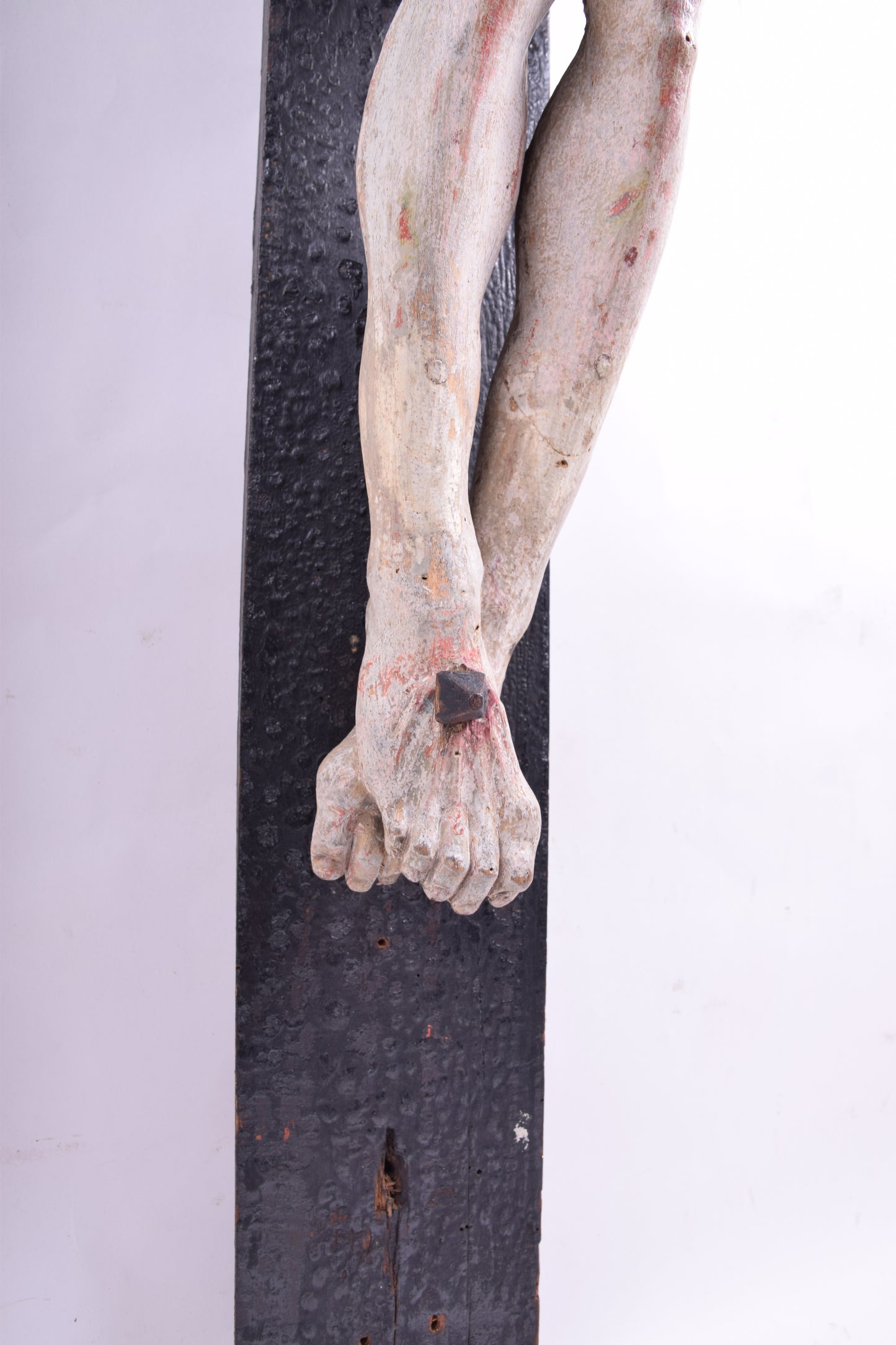 Duży krzyż Chrystus na krzyżu rewelacyjna rzeźba XIX wiek 124 cm