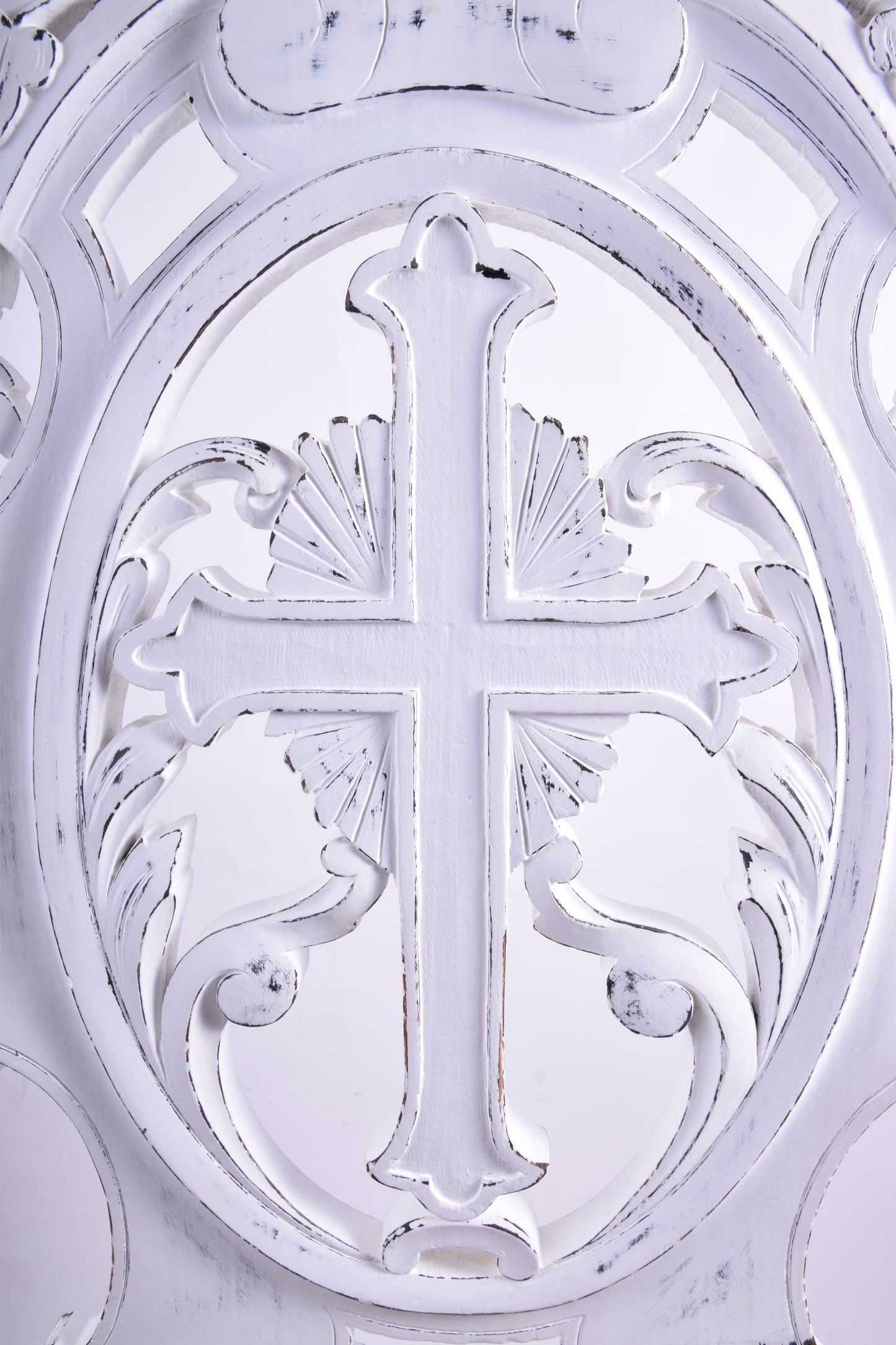 Klęcznik modlitewnik biały ozdobny XIX/XX w. 102 cm