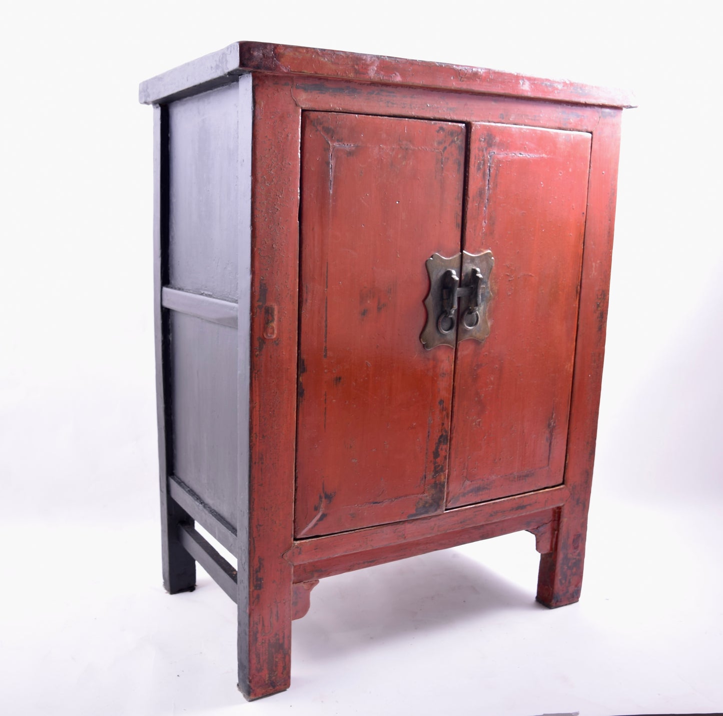 Sztuka Chin prosta stara komódka czerwona XIX wiek 83x66x38 cm