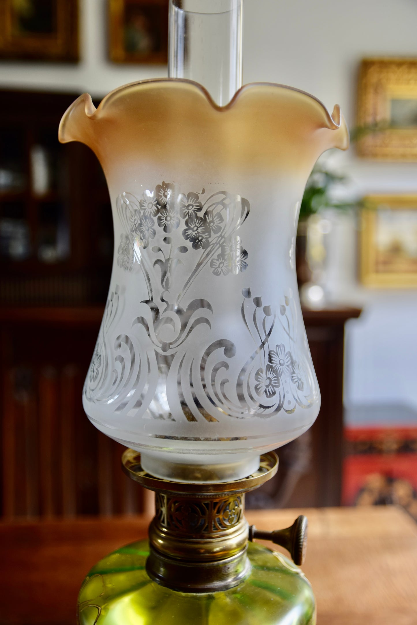 Lampa naftowa Ditmar Wien secesja oryginał 1900r 55cm