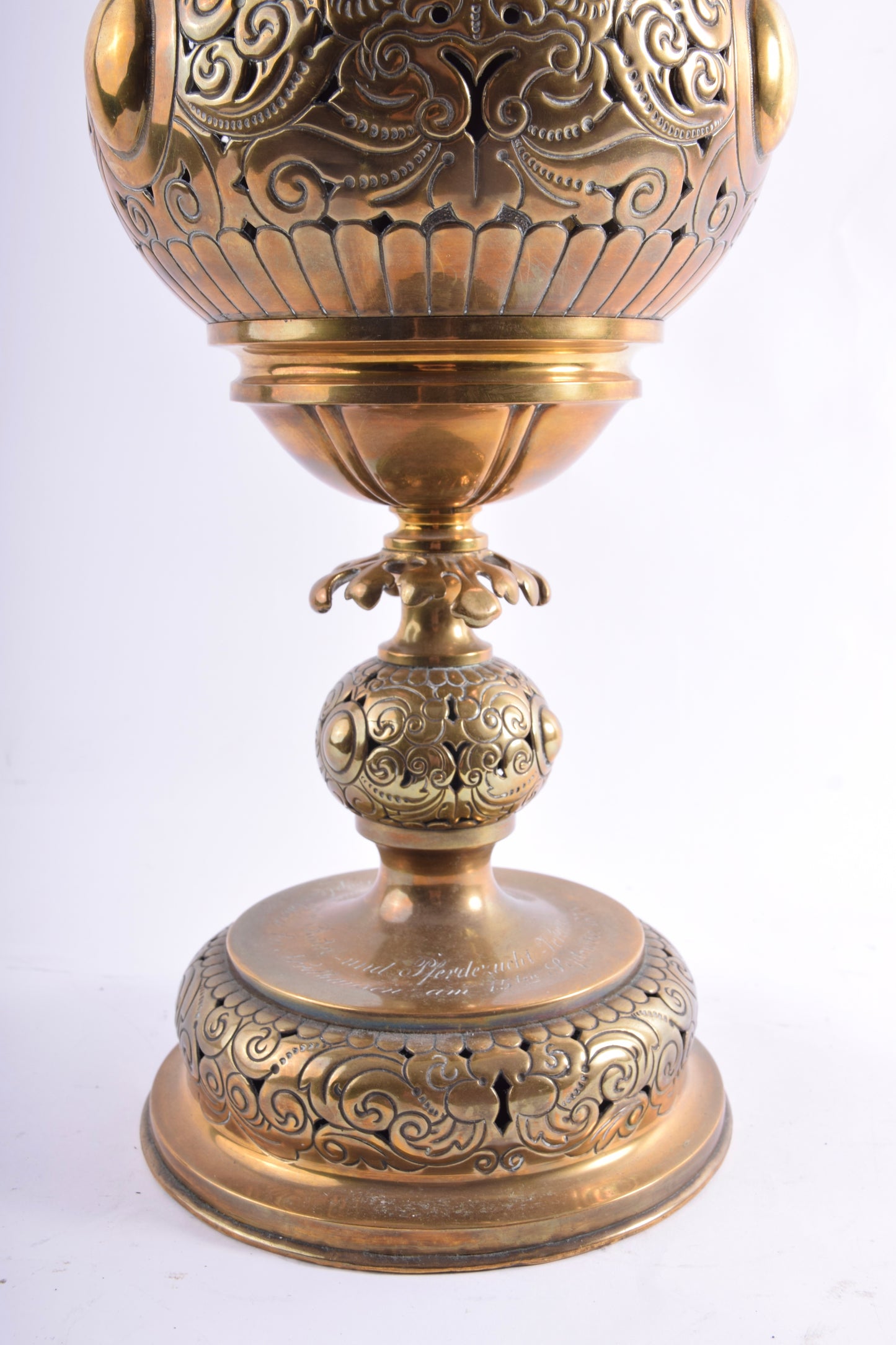 Antyczna lampa naftowa Kosmos – Eckel & Glinicke – z dedykacją z 1875 r.