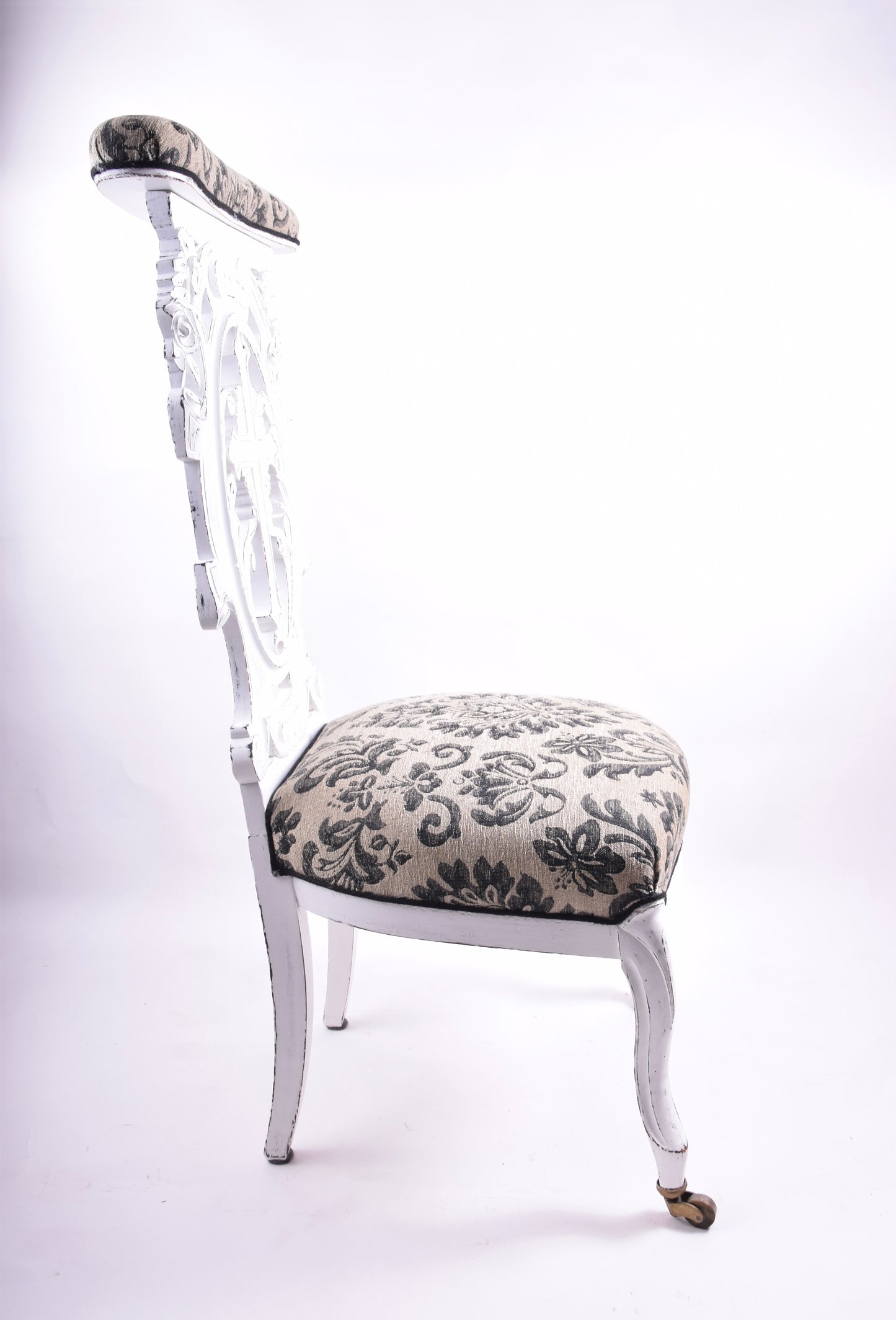Klęcznik modlitewnik biały ozdobny XIX/XX w. 102 cm