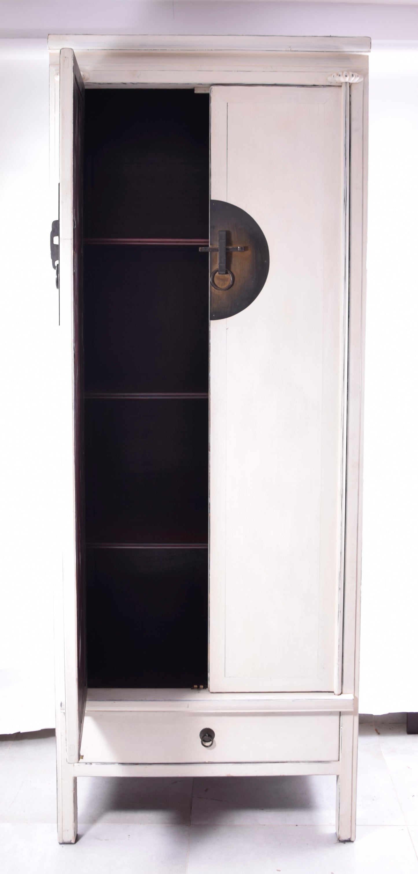 Sztuka Chin szafa smukła wysoka prosta forma ecru jasna XXw 210x80x50cm