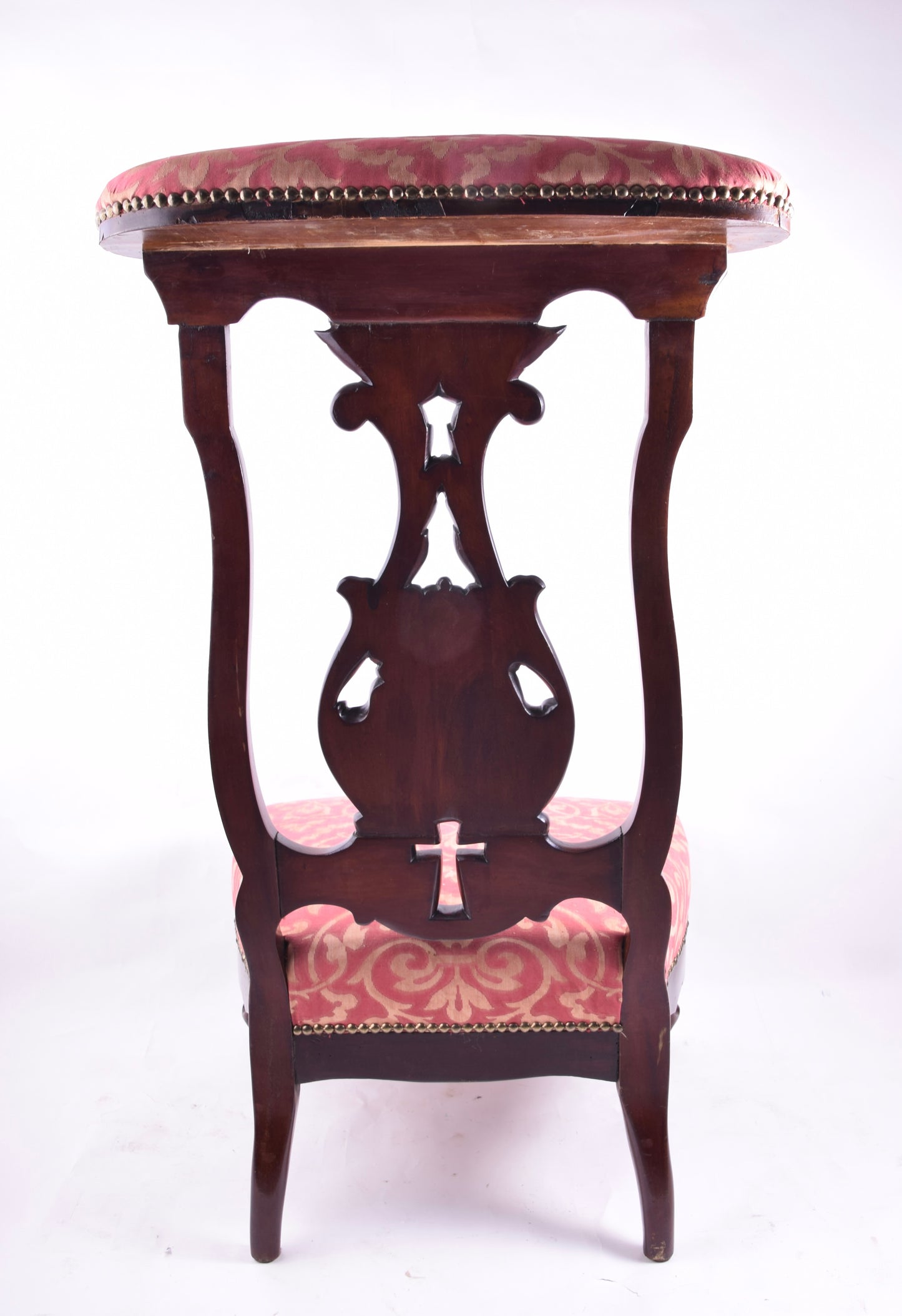 Klęcznik modlitewnik z aniołem mahoń ozdobny XX w. 95x53x48 cm