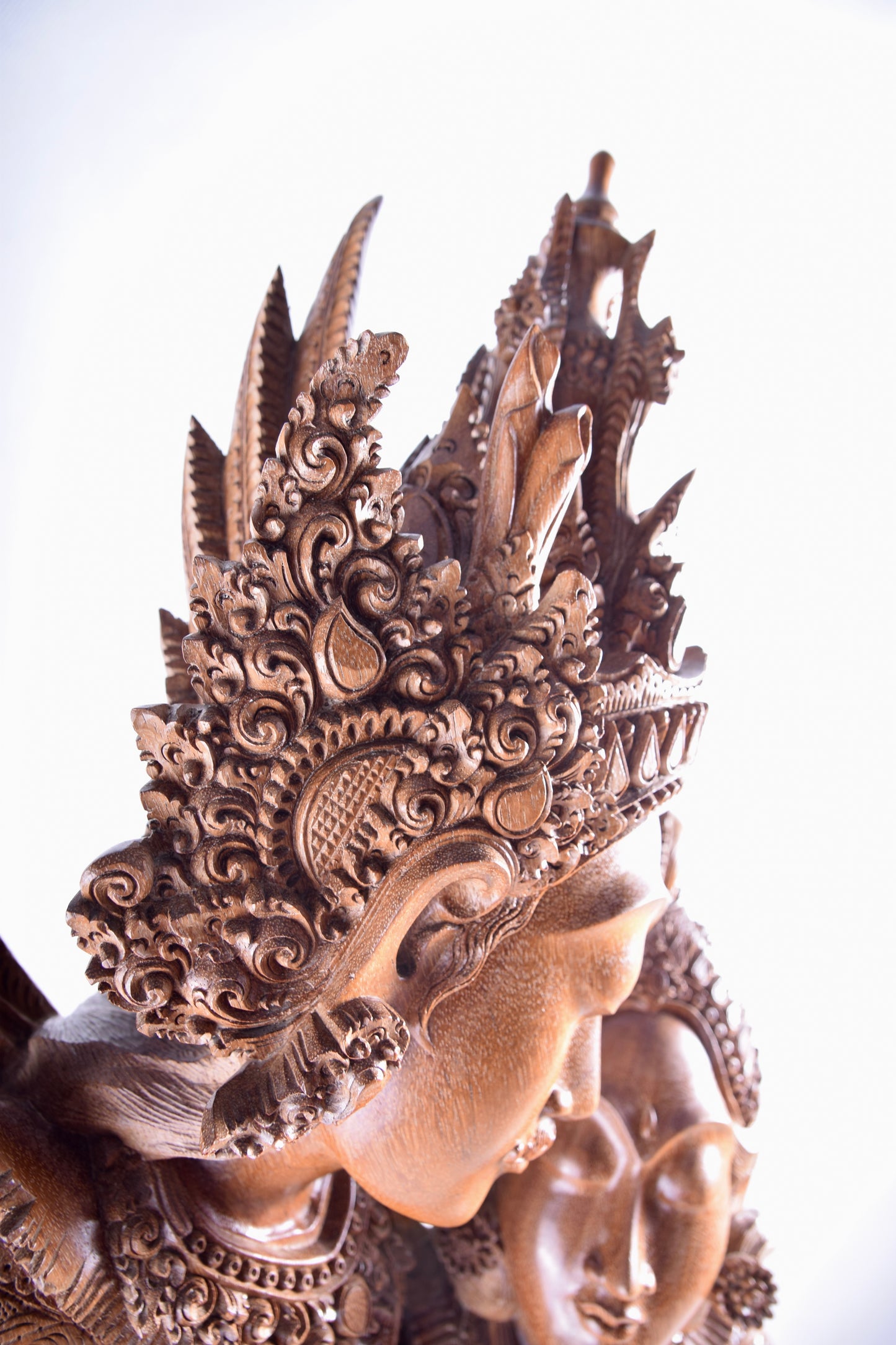 Rama i Sita rzeźba z Bali duża wysoka figura drewno 130 cm x 42 cm XX wiek