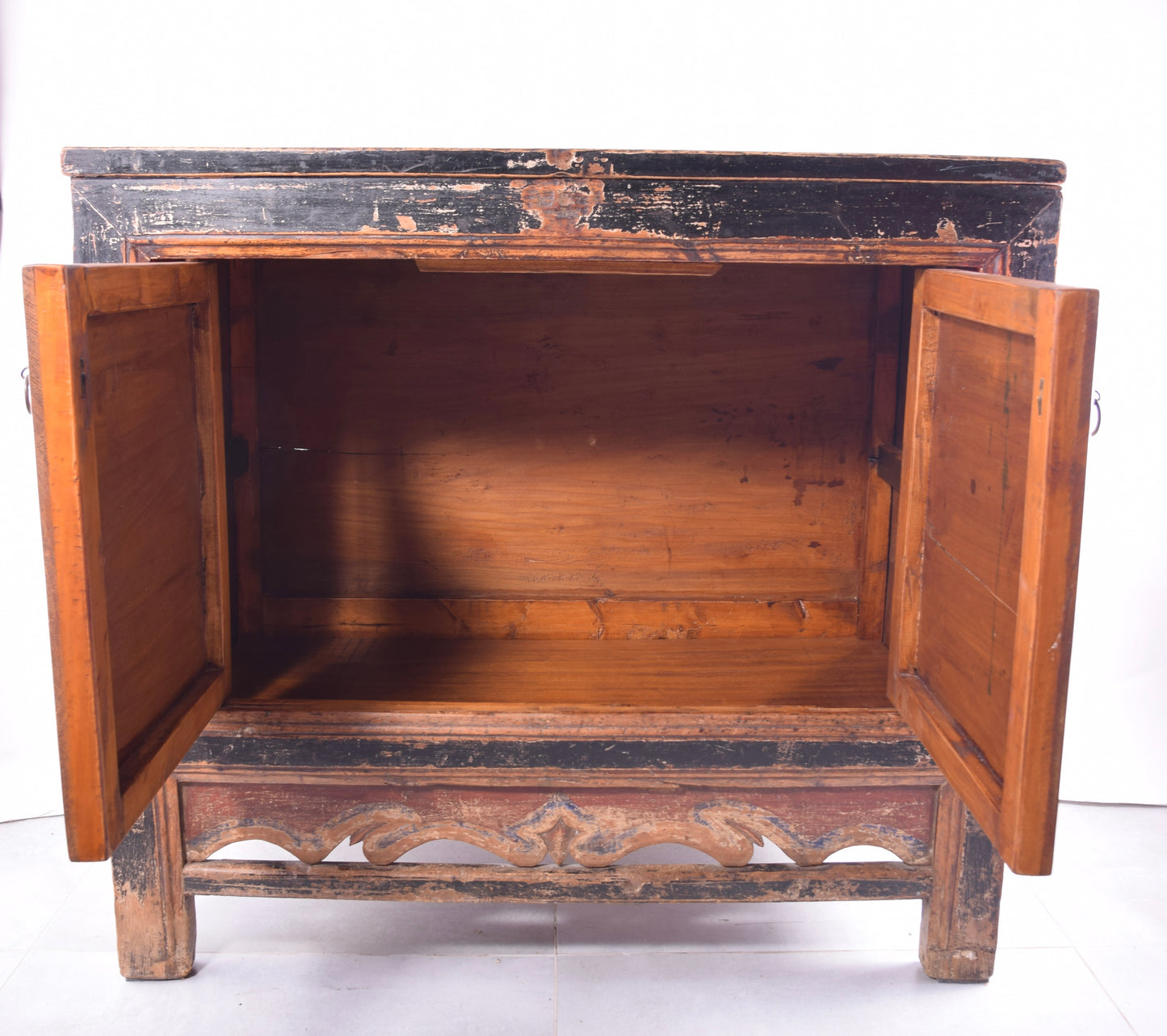 Sztuka Chin oryginalna komoda w pięknej czerwieni 97x97x47 cm