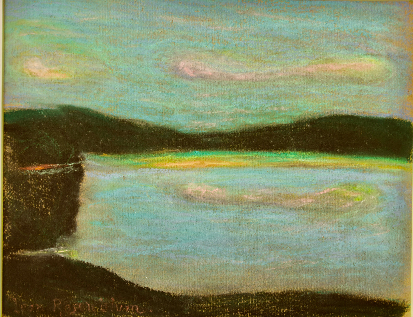 Leon Rosenblum Wieczorna chmura pastel na tekturze 23x29 cm rama 41x51cm