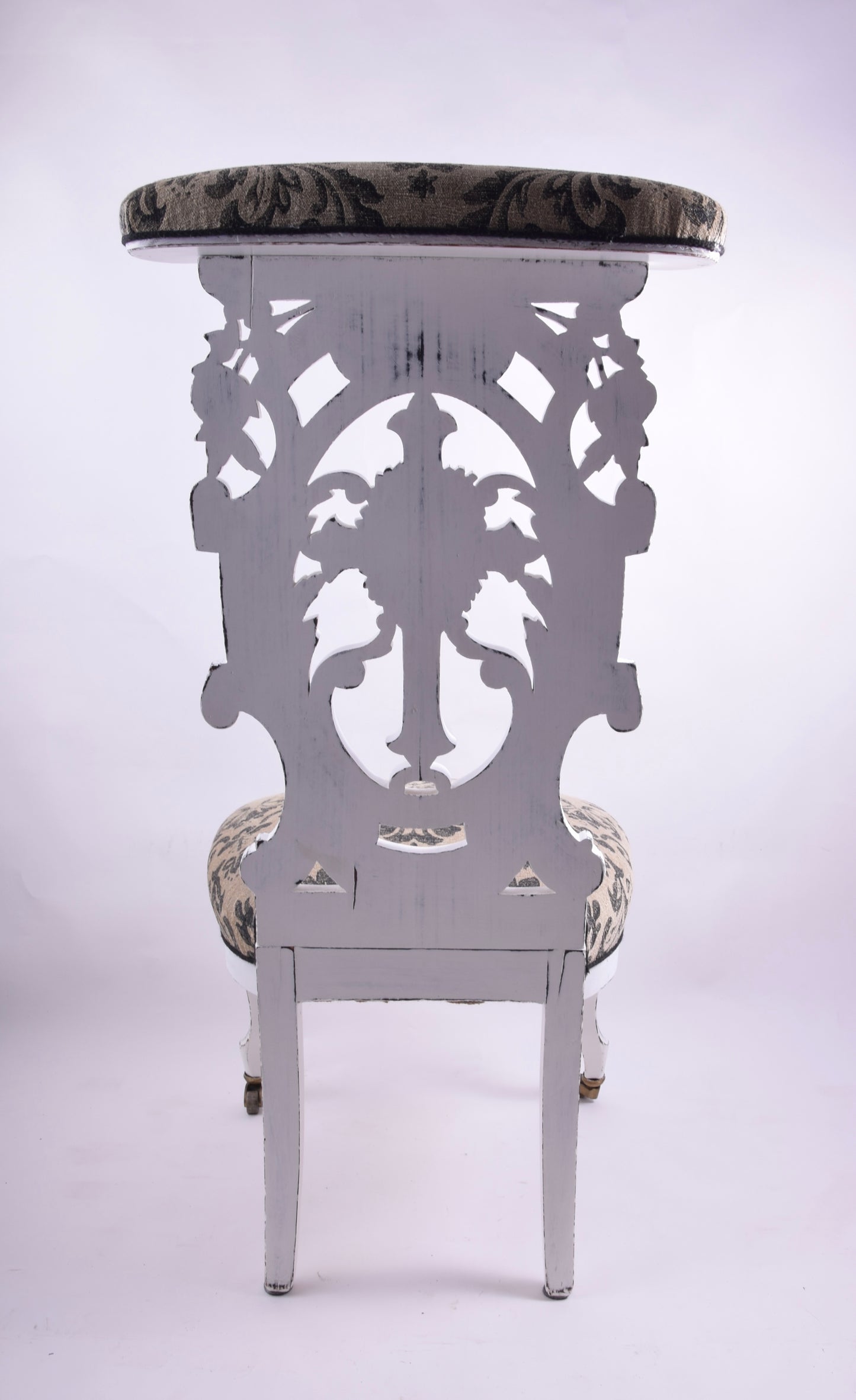 Klęcznik modlitewnik biały ozdobny XIX/XX w. 102 cm