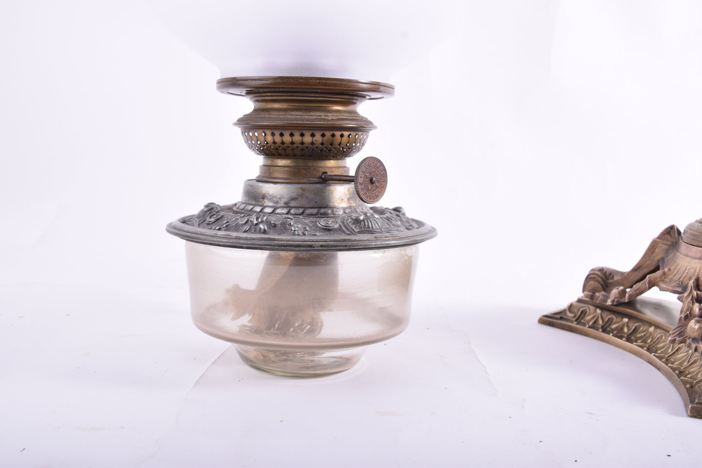 Antyczna lampa naftowa z majoliki – Alexandra 80 cm 1900 rok