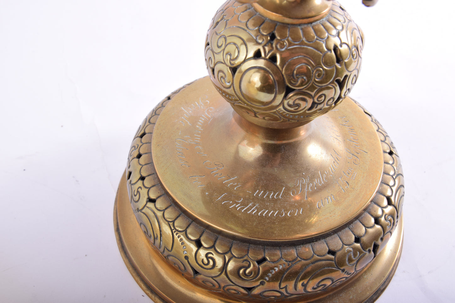 Antyczna lampa naftowa Kosmos – Eckel & Glinicke – z dedykacją z 1875 r.