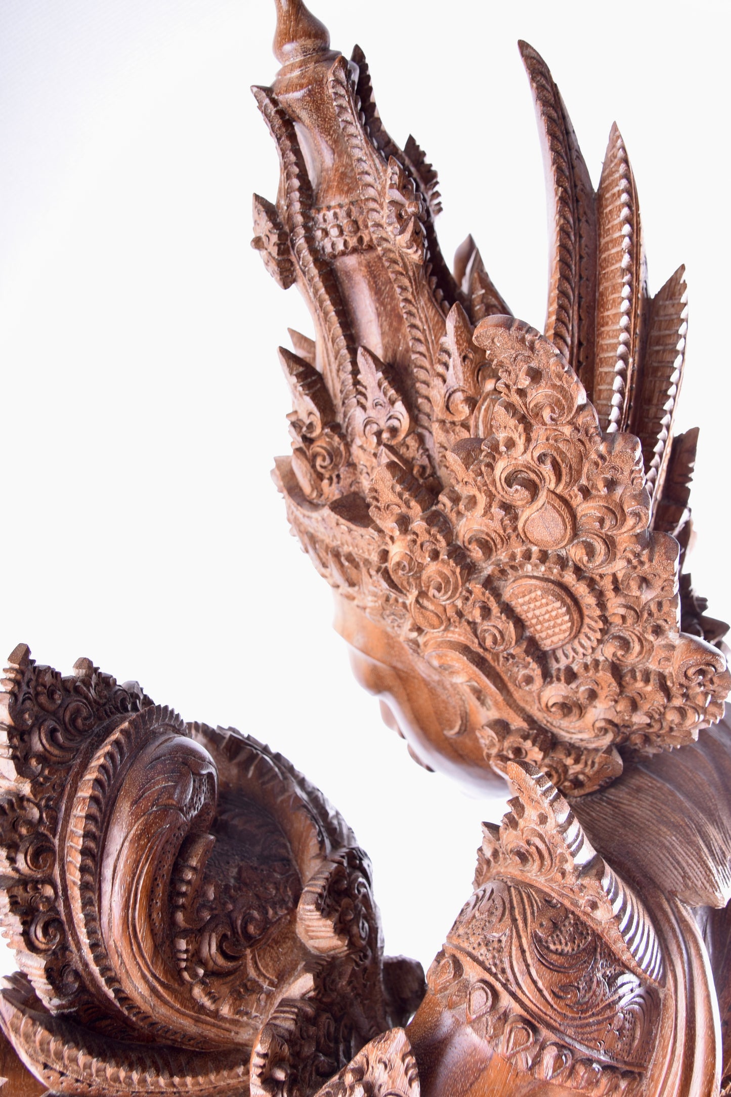 Rama i Sita rzeźba z Bali duża wysoka figura drewno 130 cm x 42 cm XX wiek