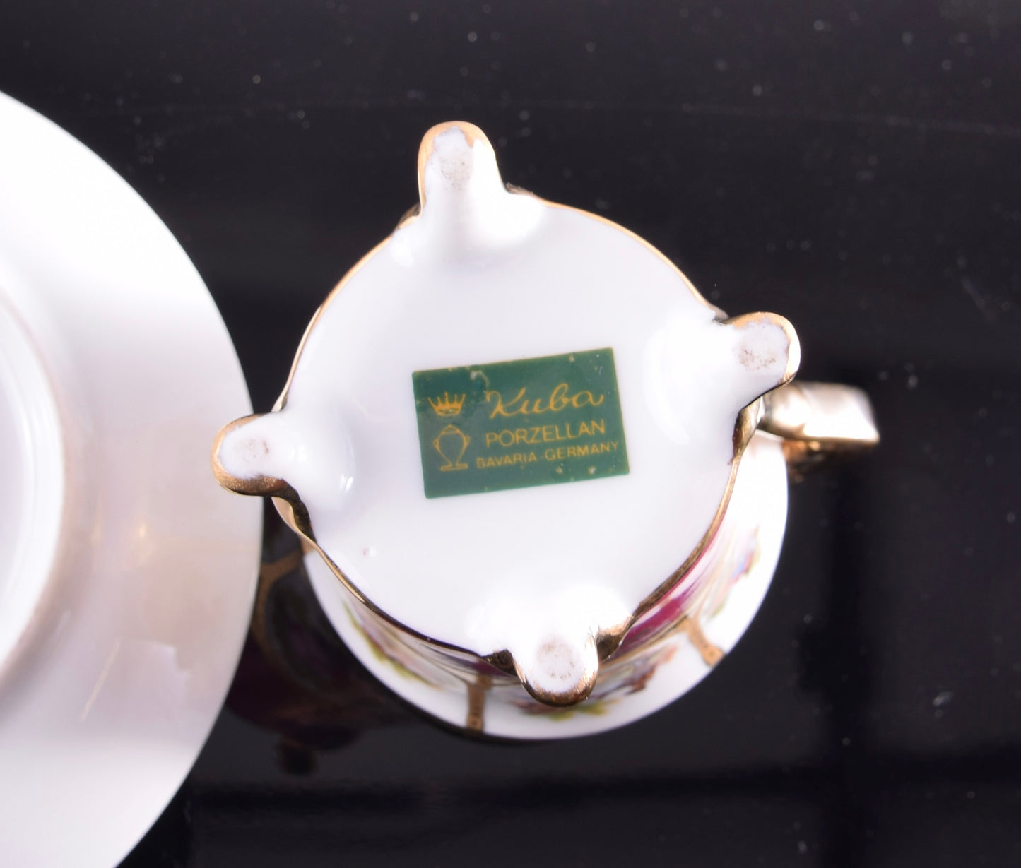 Filiżanka espresso Wiesau/Karsbad złocona bordo XX w 8.5cm