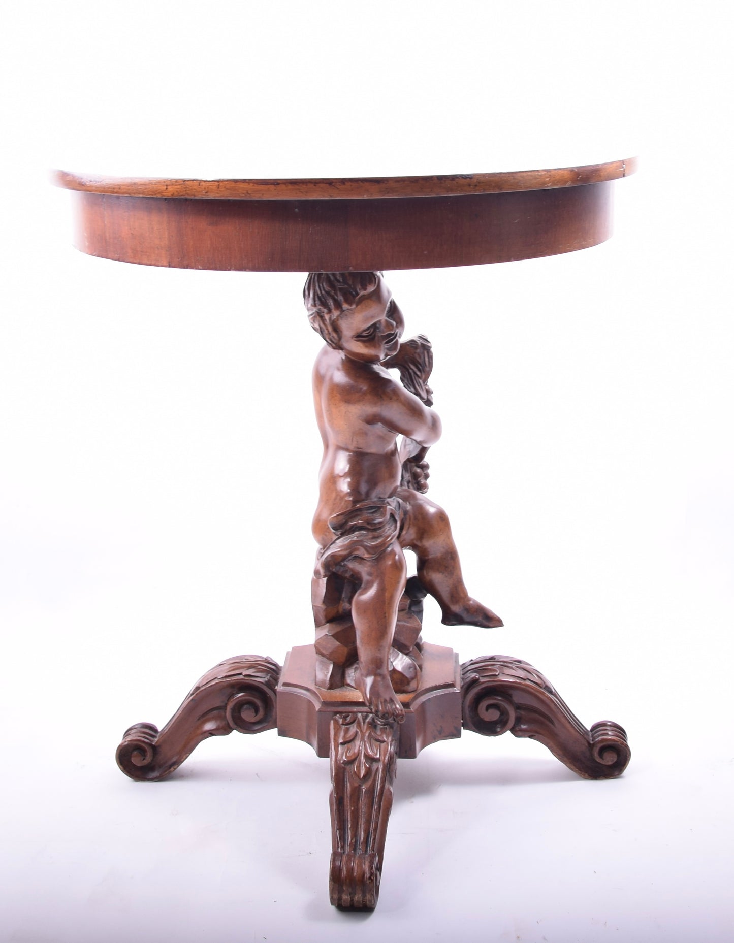 Okolicznościowy mały stolik z aniołem putto 47.5 x 56 cm