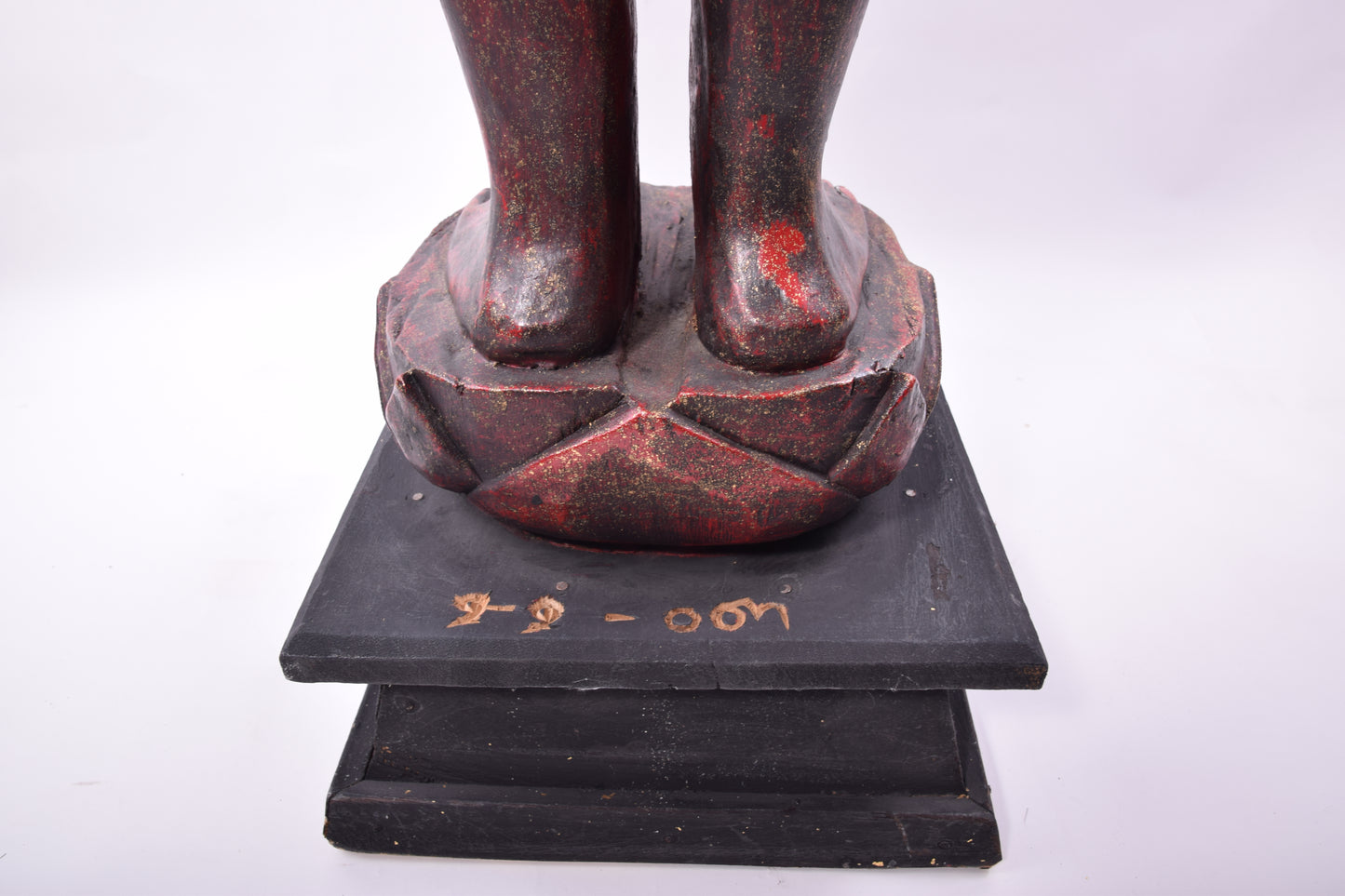 Budda duży bordowo złoty pięknie zdobiony imponujący XX wiek 168x70x30 cm