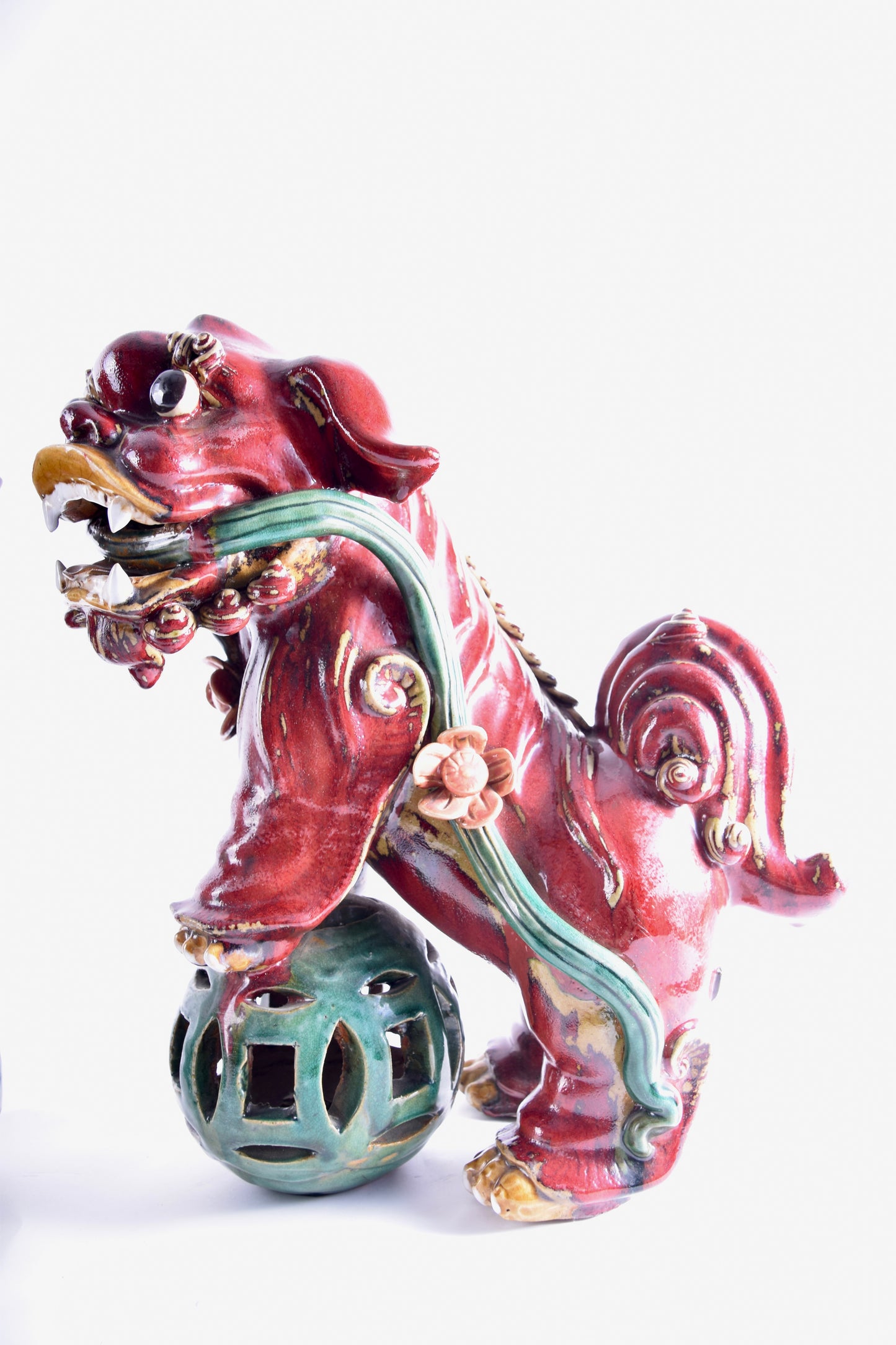 Psy Fo komplet fantastyczne figury z ceramiki Shiwan XX wiek 42x35 cm