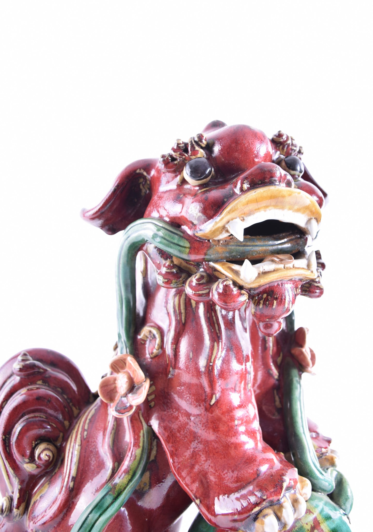 Psy Fo komplet fantastyczne figury z ceramiki Shiwan XX wiek 42x35 cm