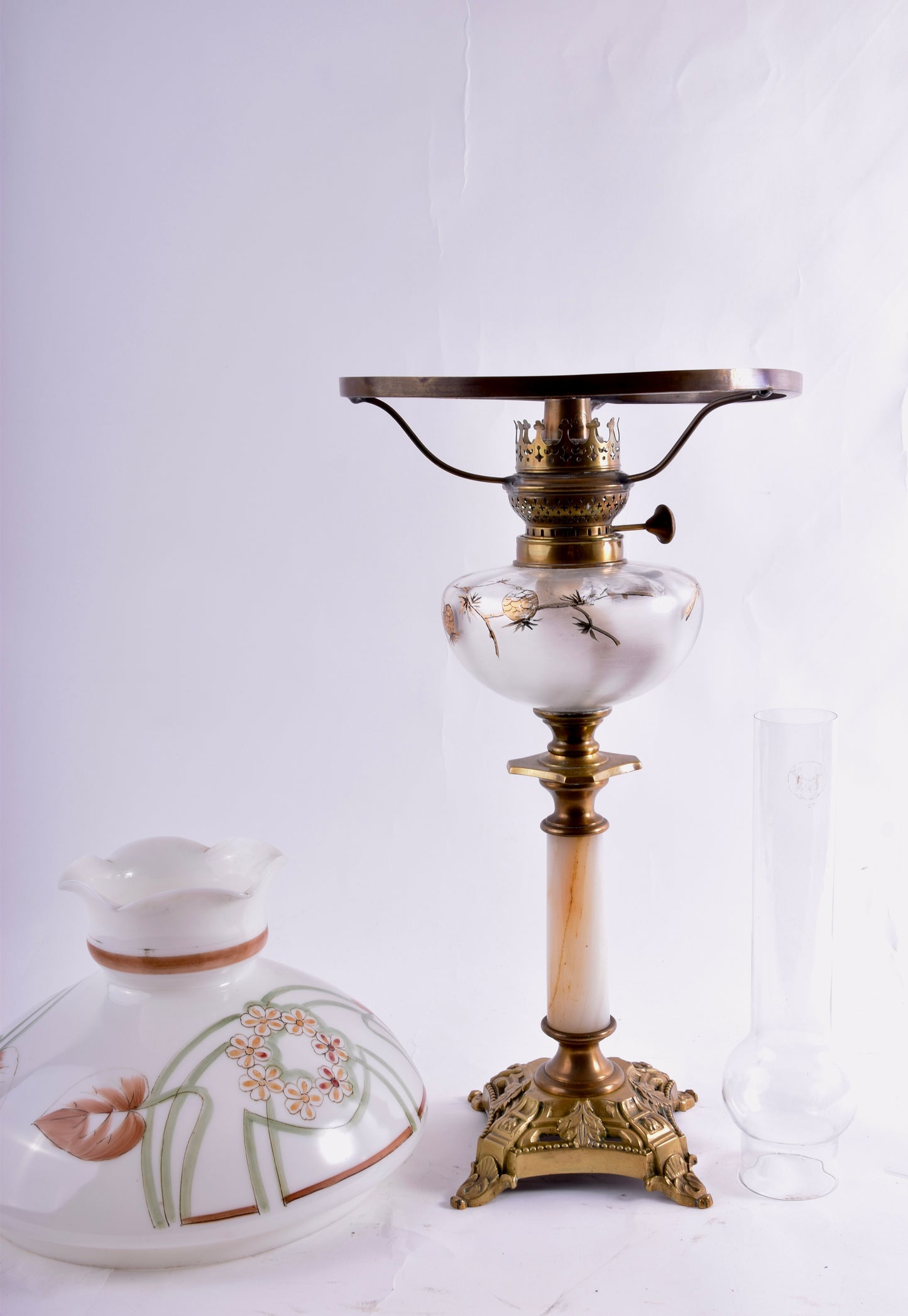 Zabytkowa lampa naftowa Wilhelm Jonas Berlin – oryginał XIX / XX w 65 cm