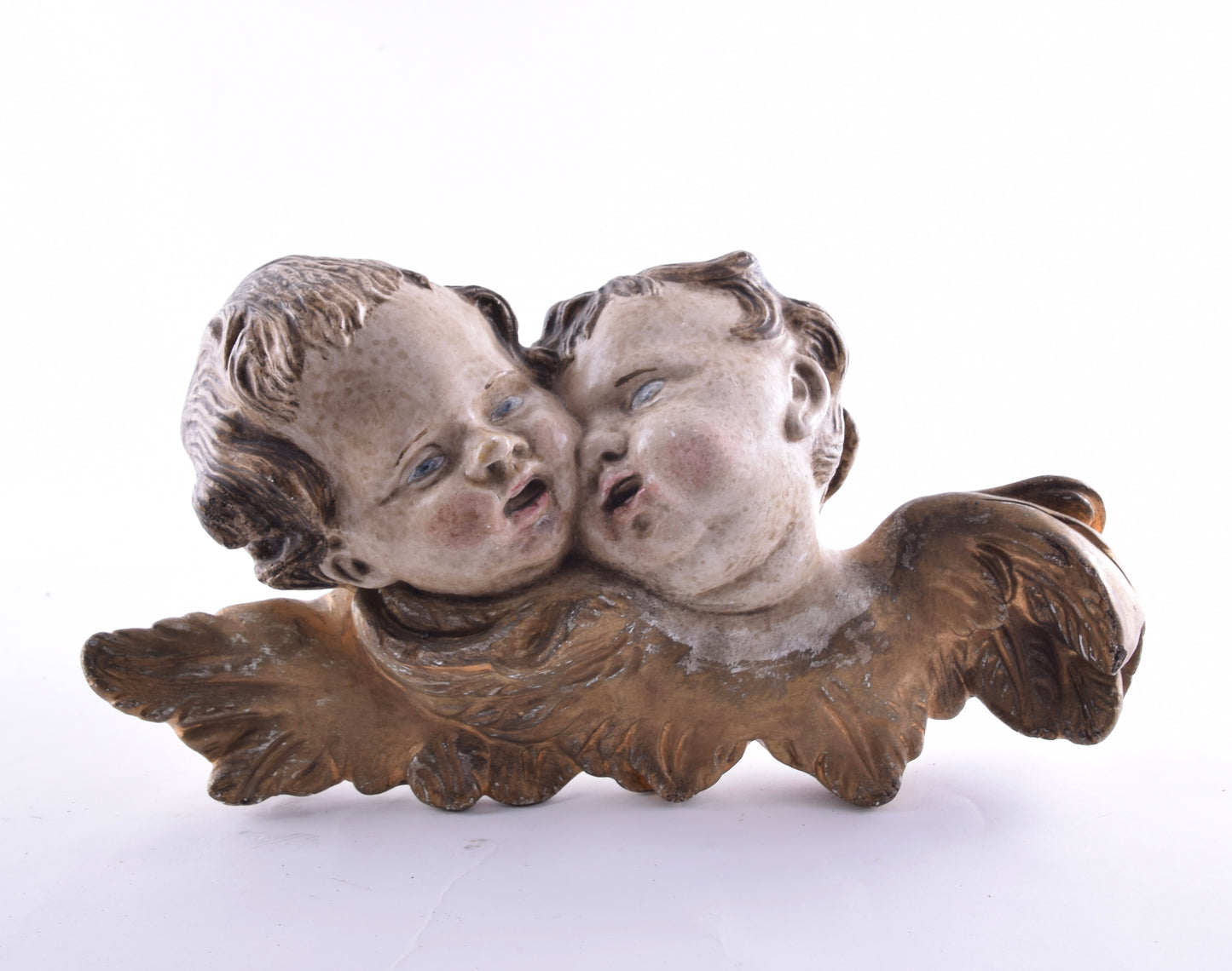 Dwa anioły barokowe do powieszenia gips II poł XX wieku 32x19x9cm