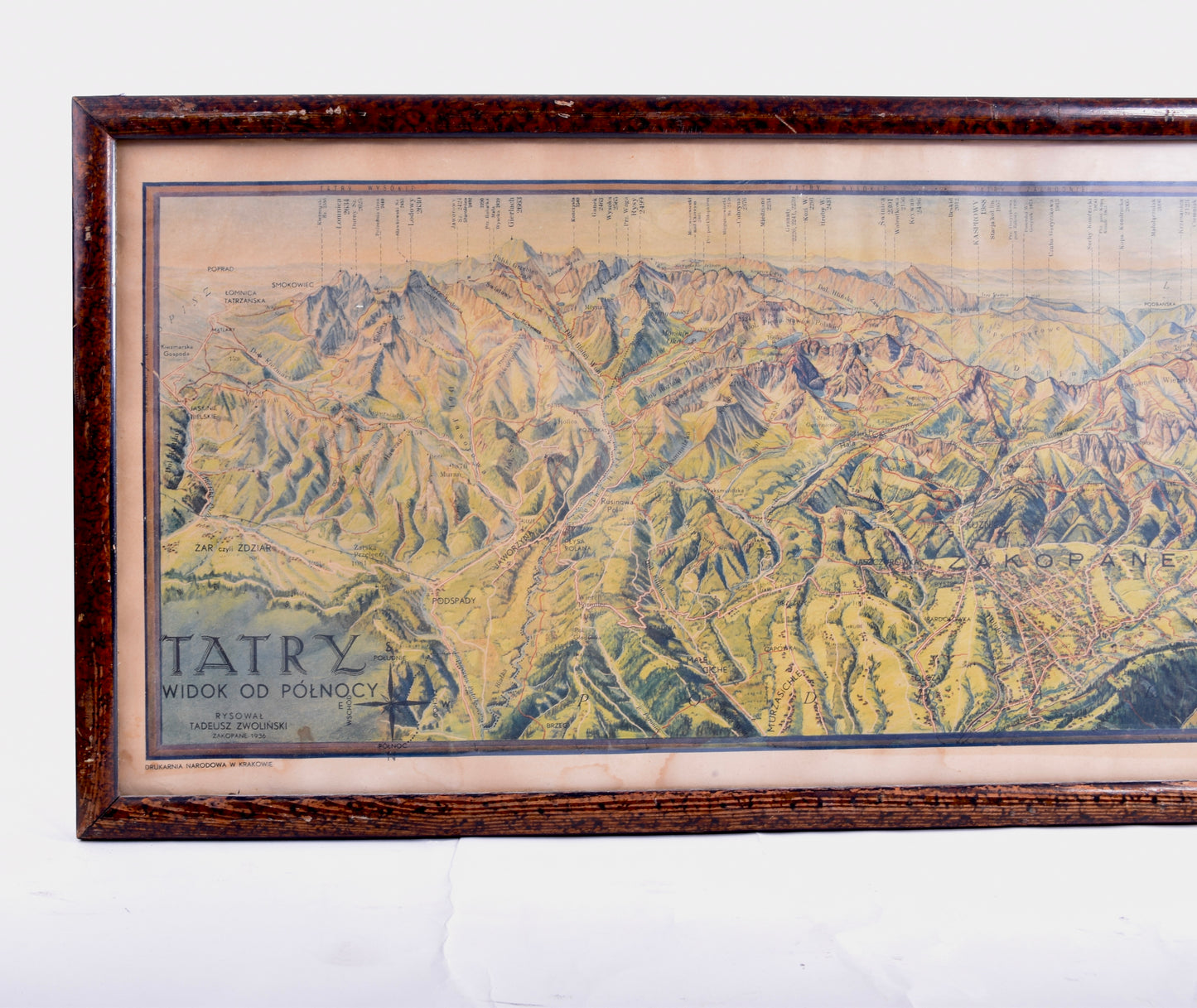 Mapa Tatr 1930 rok Tadeusz Zwoliński