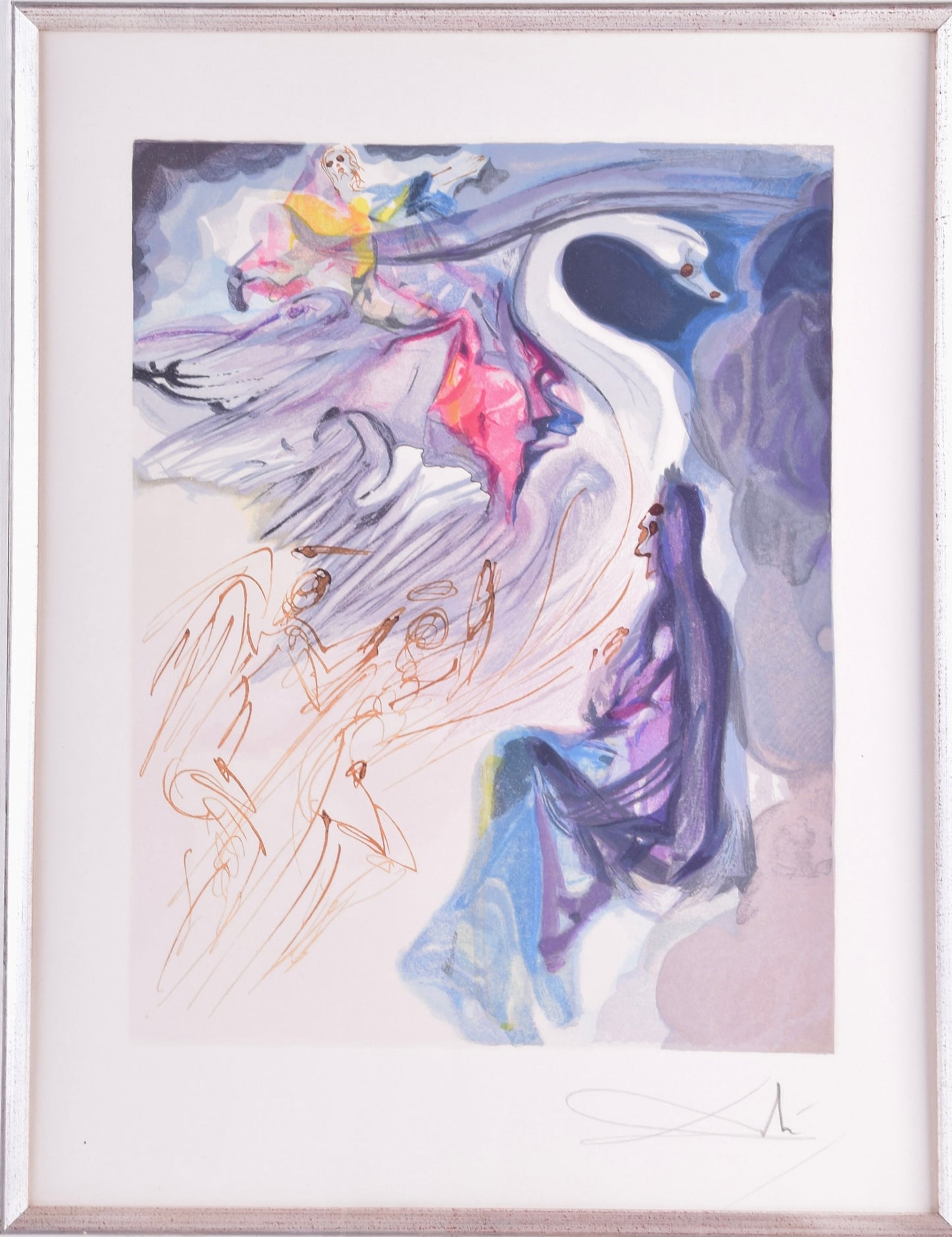 Salvador Dali Głos ptaka drzeworyt barwny 26x33(50x60)cm
