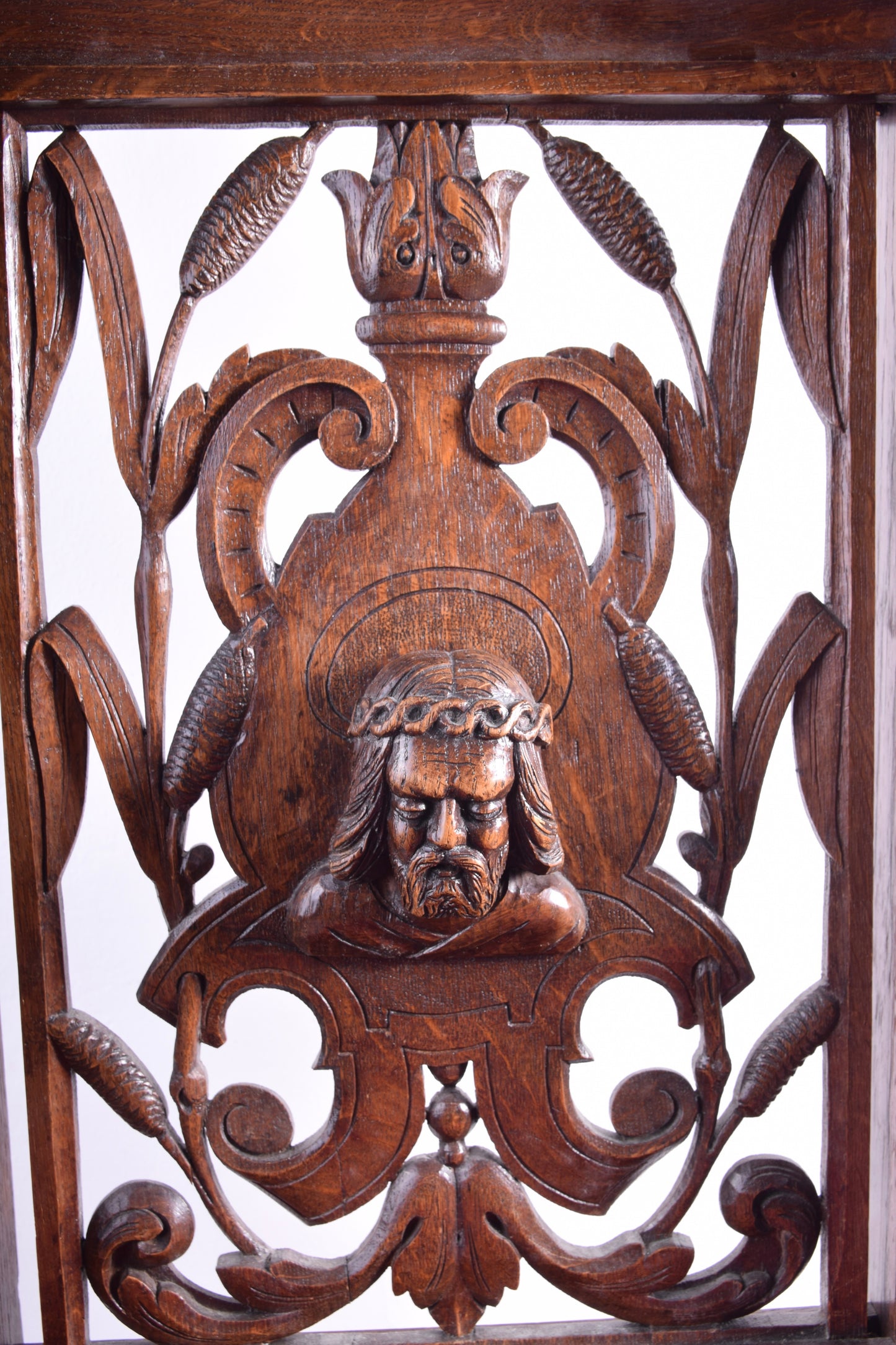Antyczny klęcznik modlitewny / prie-dieu, neorenesans, rzeźbiony, XIX/XX w.