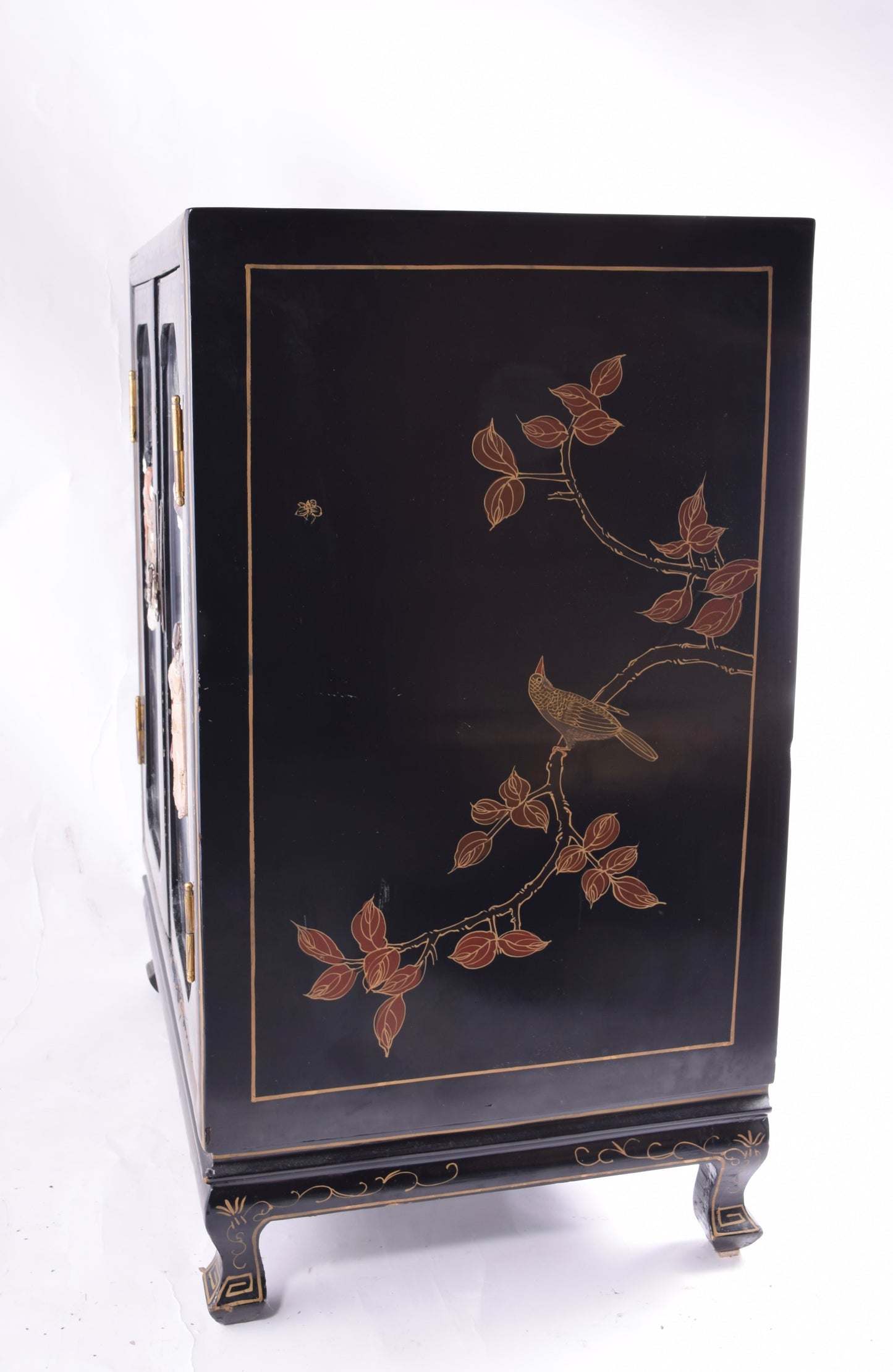 Sztuka Chin komoda malowana z gejszami i lustrem 194x65x41