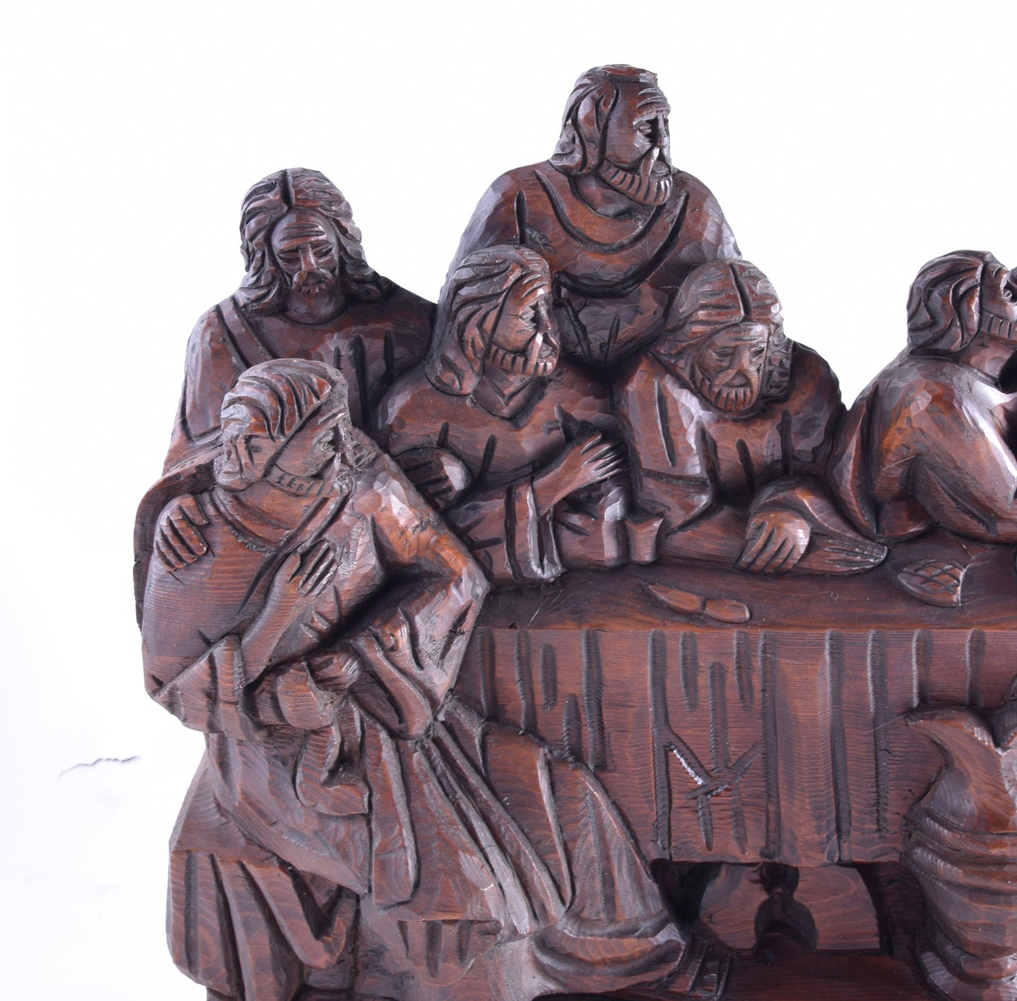 Ostatnia wieczerza płaskorzeźba drewno XX wiek 73x40x10 cm