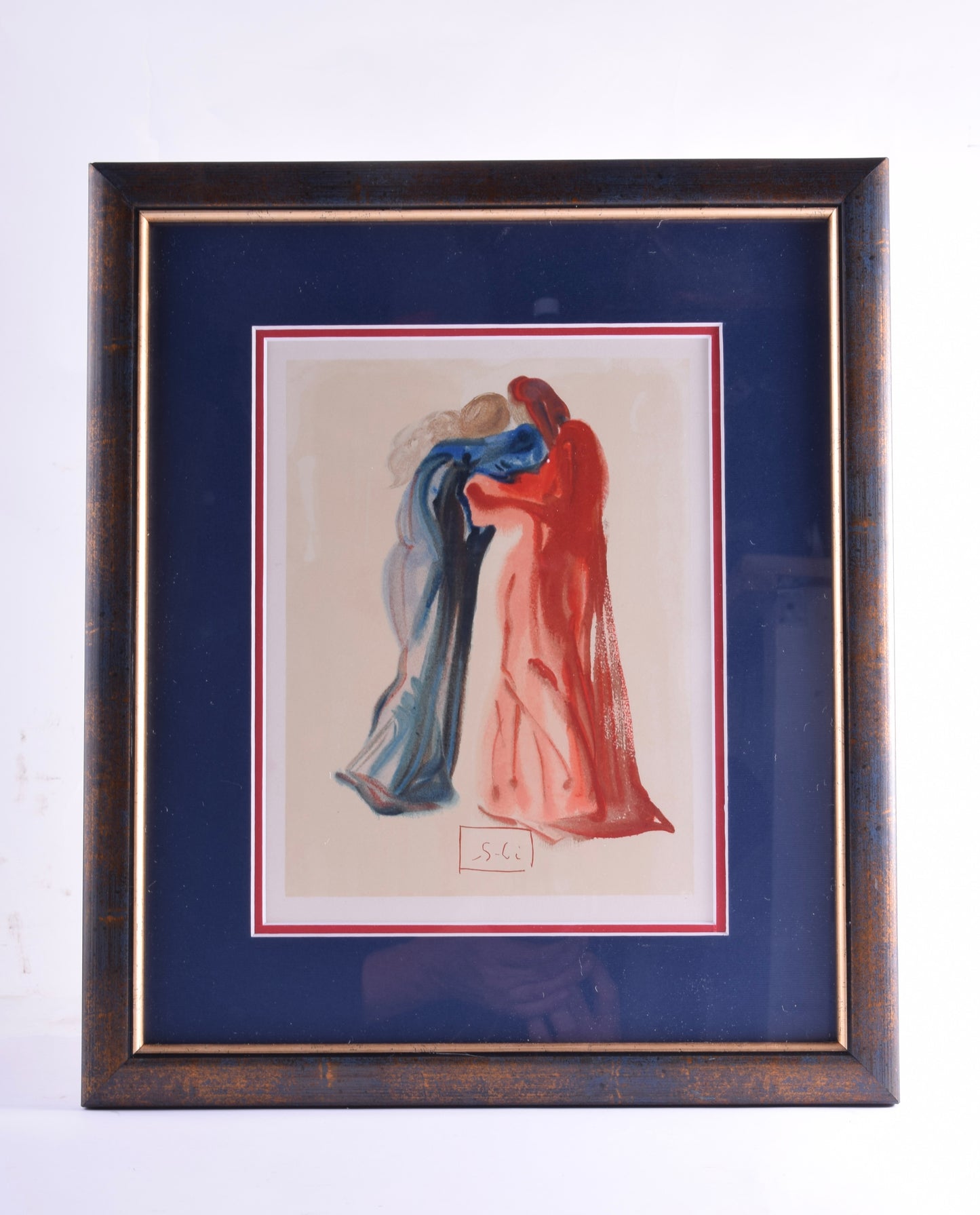 Salvador Dali spotkanie Dante i Beatrice 18x25(43x37)cm