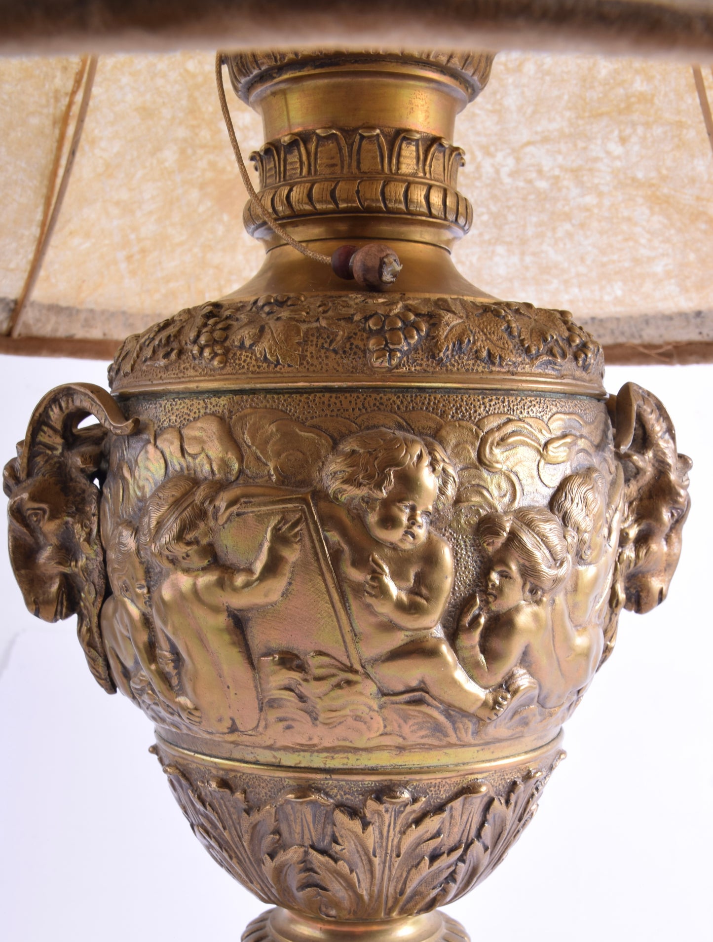 Lampa stołowa mosiężna XIX/XXw 63x44 cm