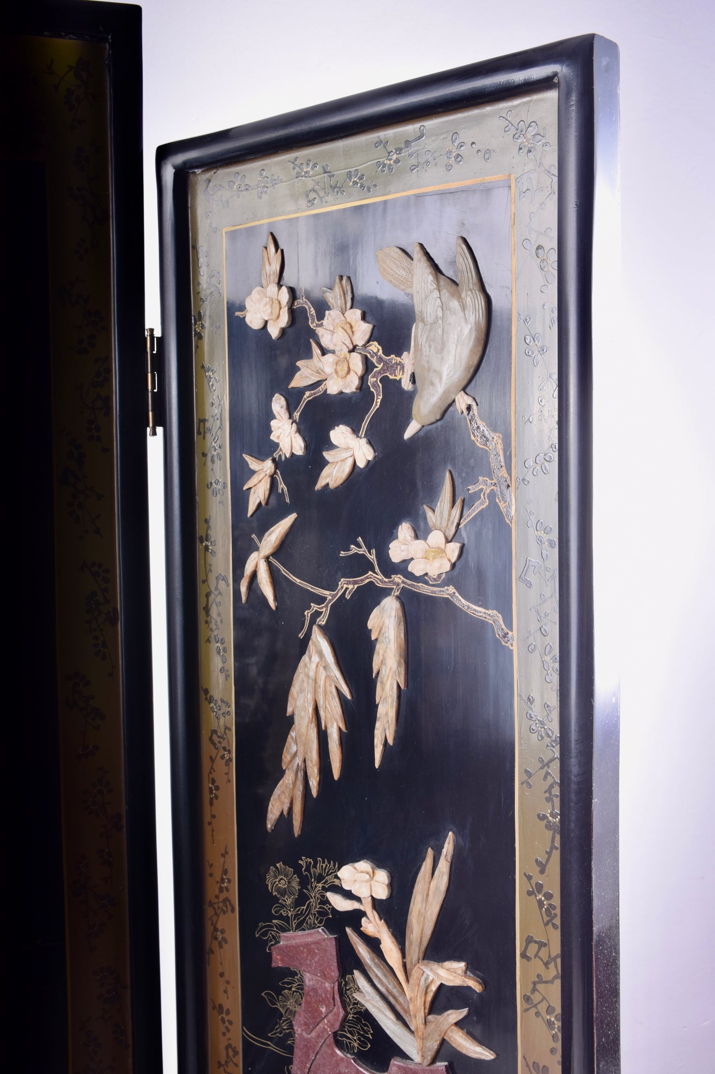 Orientalny niski parawan bogato zdobiony 118x144x3 cm