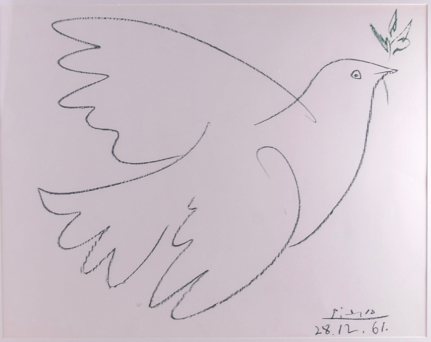 Pablo Picasso Gołąbek pokoju duża imponująca litografia 77x63 cm