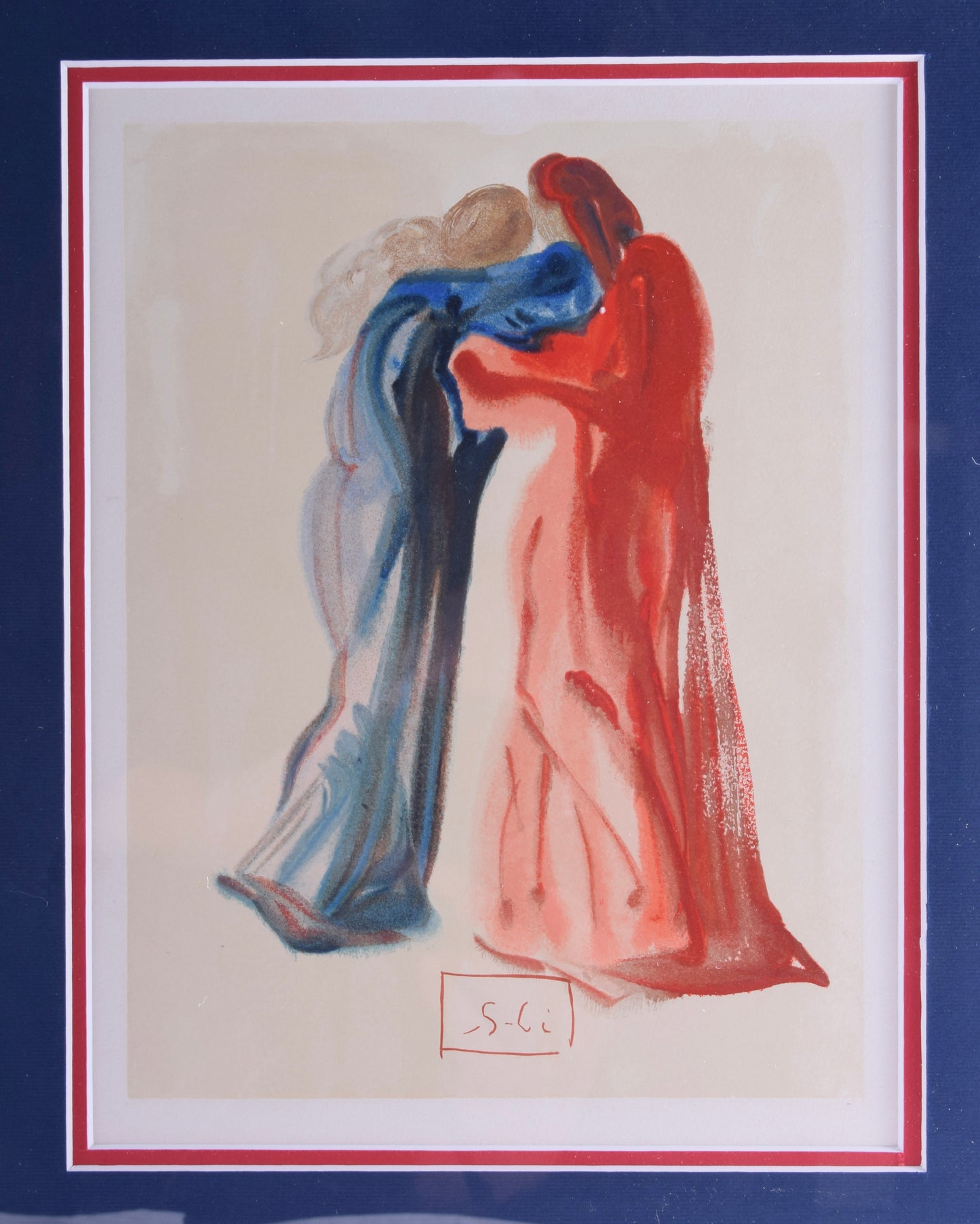 Salvador Dali spotkanie Dante i Beatrice 18x25(43x37)cm
