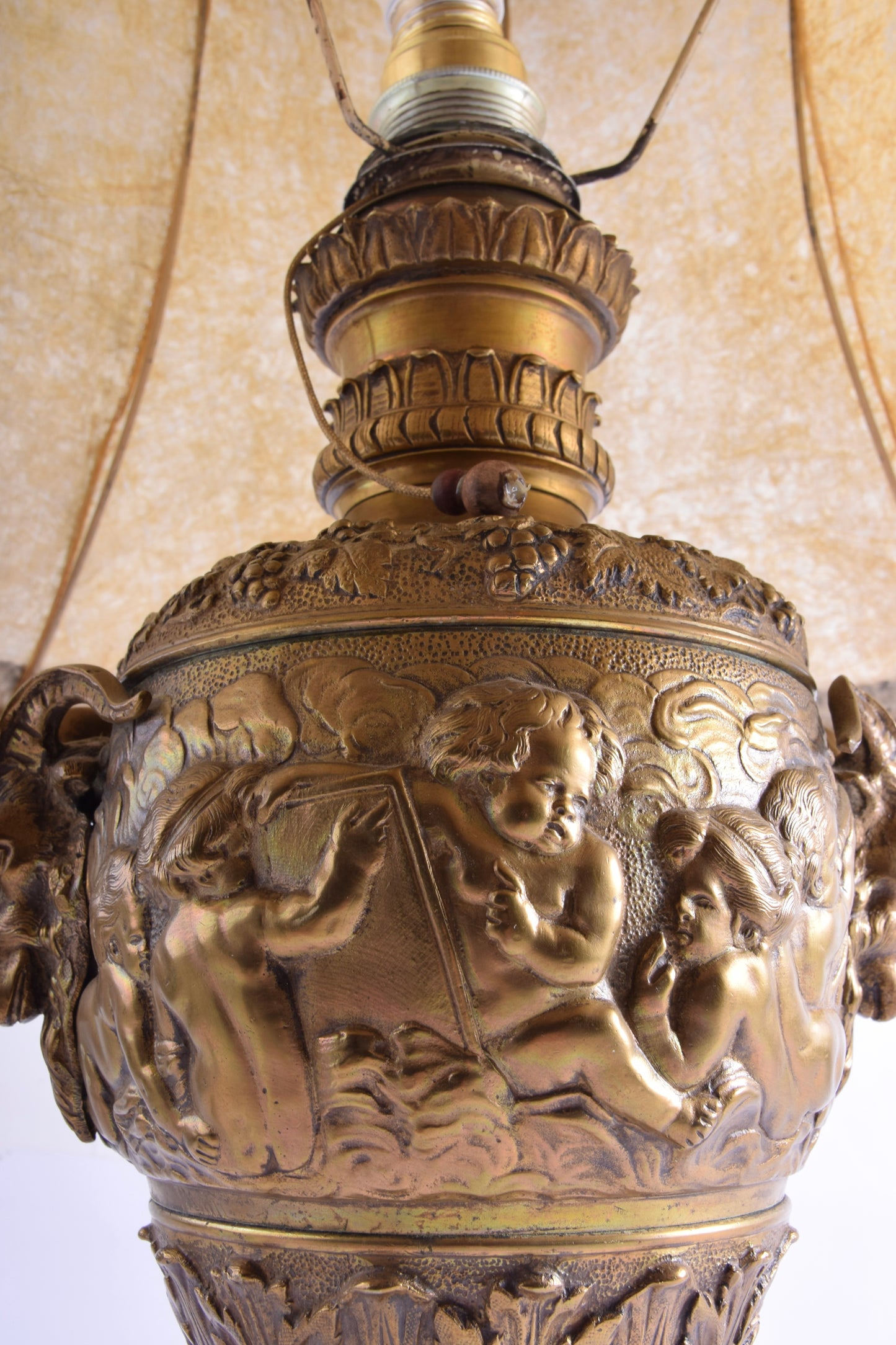 Lampa stołowa mosiężna XIX/XXw 63x44 cm