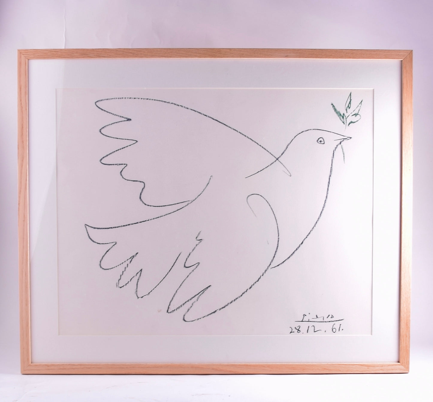 Pablo Picasso Gołąbek pokoju duża imponująca litografia 77x63 cm