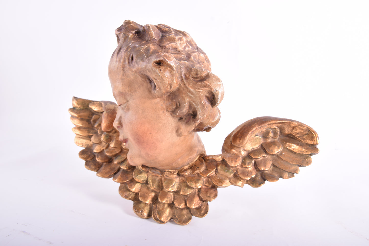 Głowa anioła barokowa do powieszenia II poł XIX wieku 33x22 x14cm