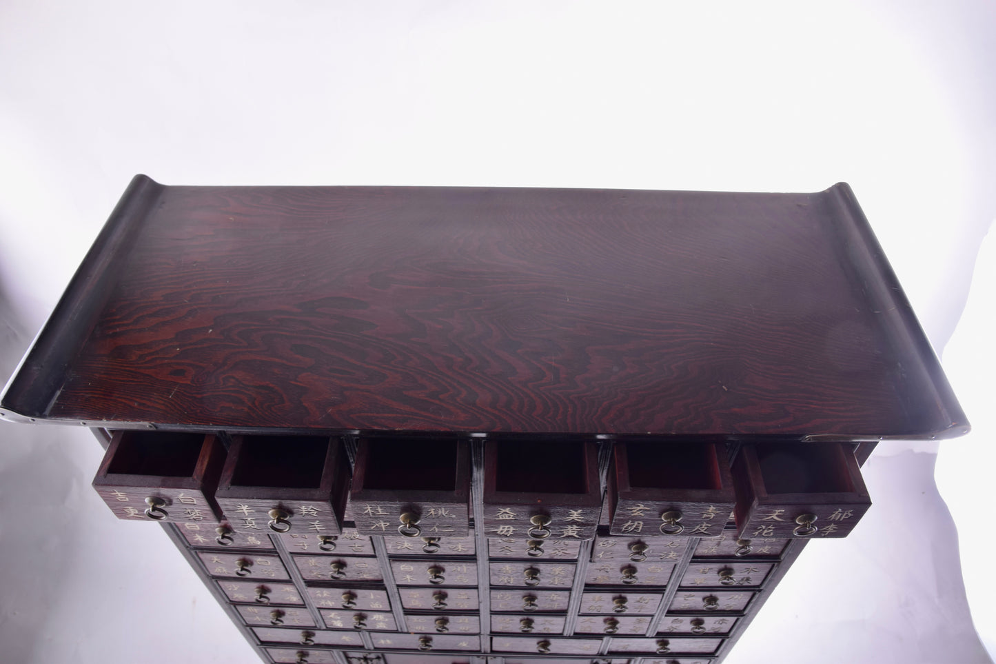 Sztuka Chin komoda apteczna czarna 46 szuflad solidne drewno 97x74x30cm