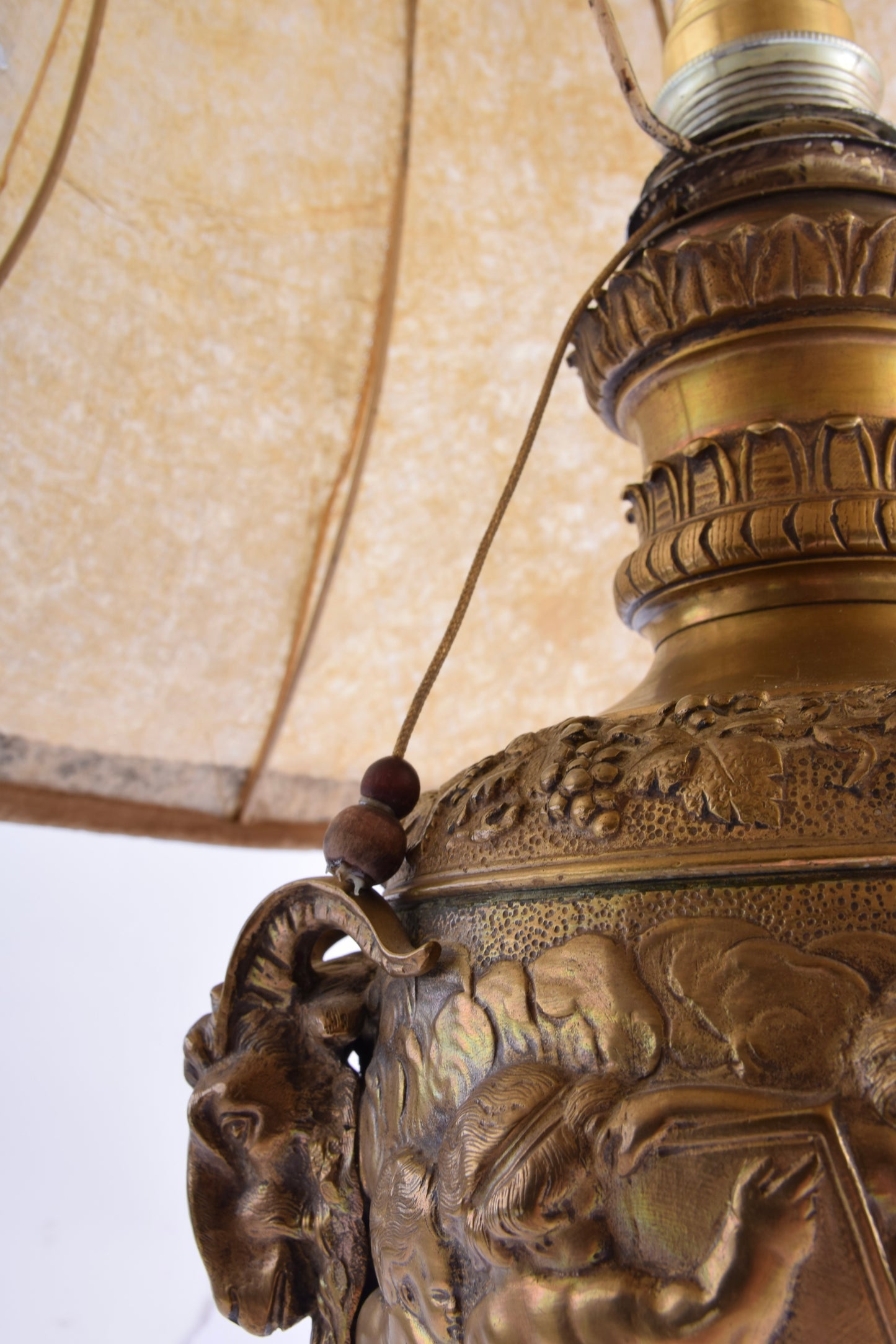Lampa stołowa mosiężna XIX/XXw 63x44 cm