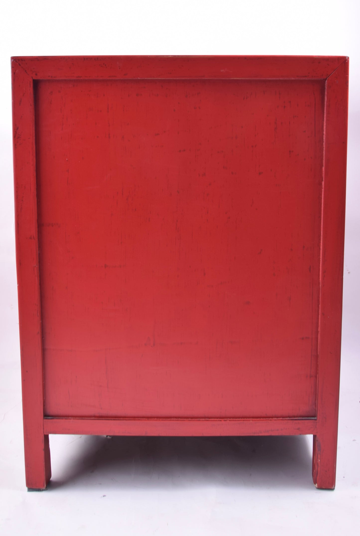 Sztuka Chin czerwona komódka z rzeźbionymi drzwiczkami 71x52x41 cm