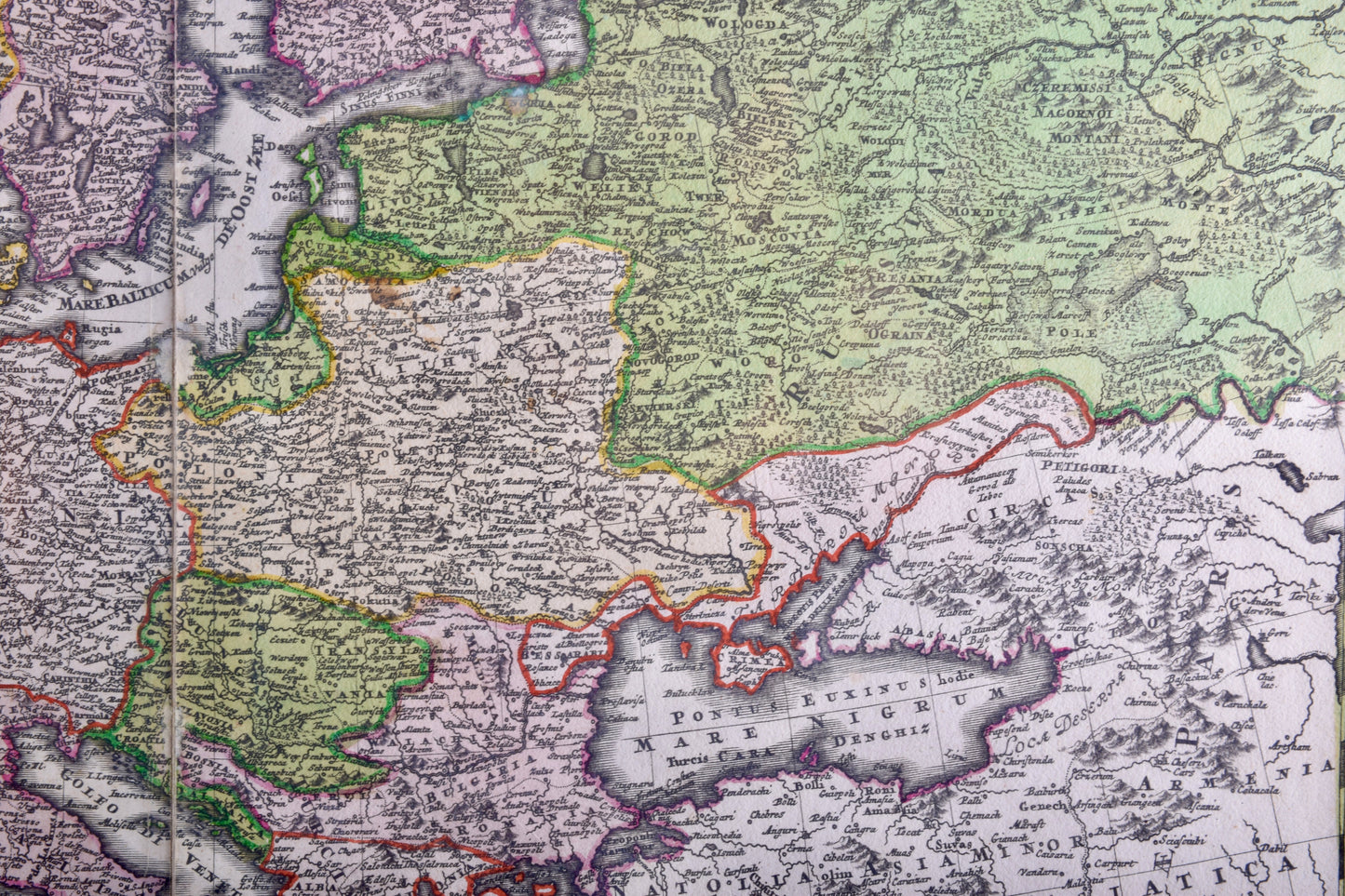 Mapa Europy z Polską od morza do morza 1720 rok oryginał 58x49 (73x66) cm