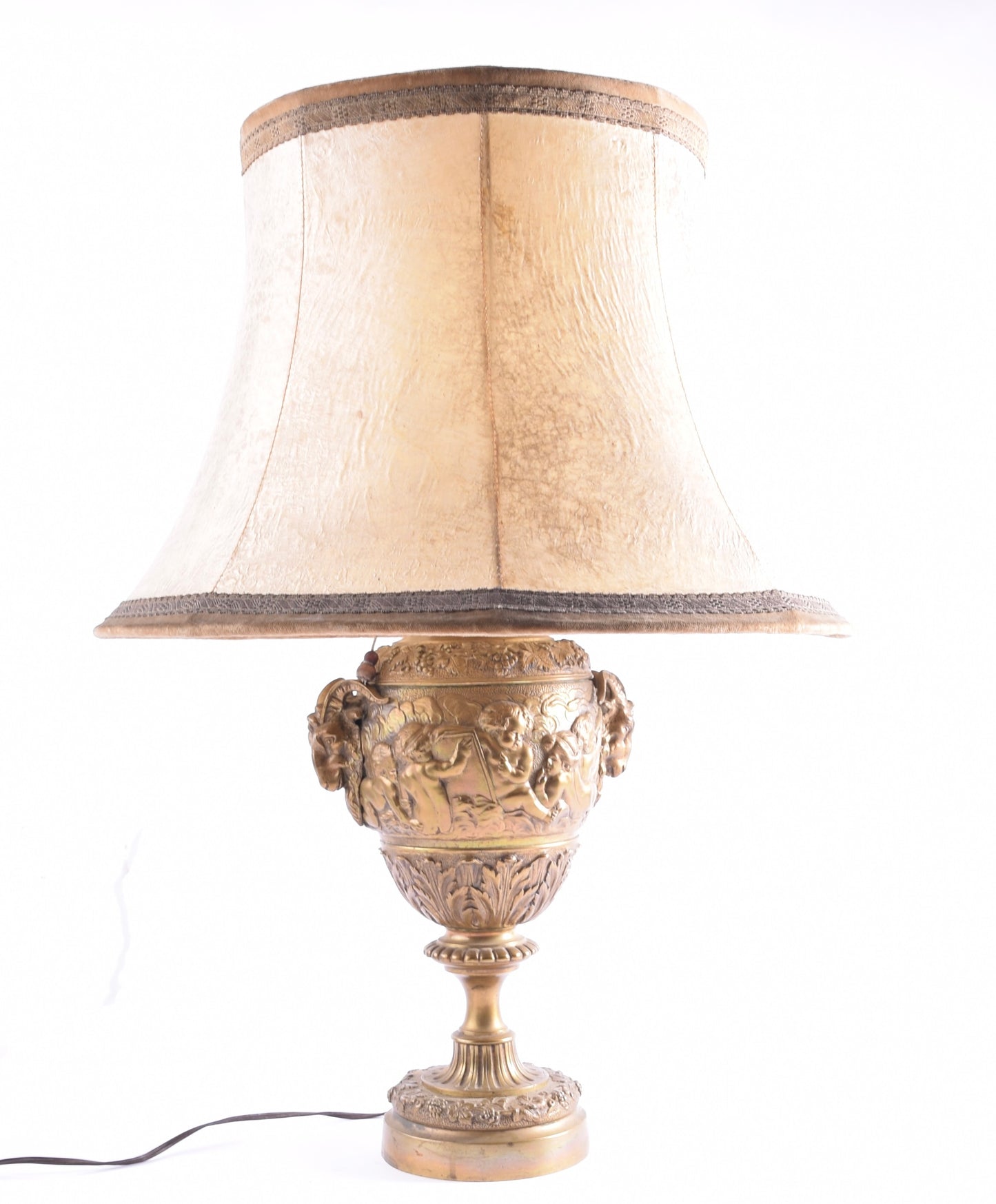 Lampa stołowa mosiężna XIX/XXw 63x44 cm