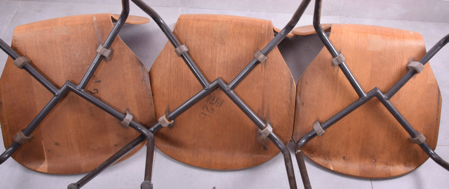 Komplet sześciu krzeseł Arne Jacobsen Fritz Hansen Dania 1974r 78x43x43cm