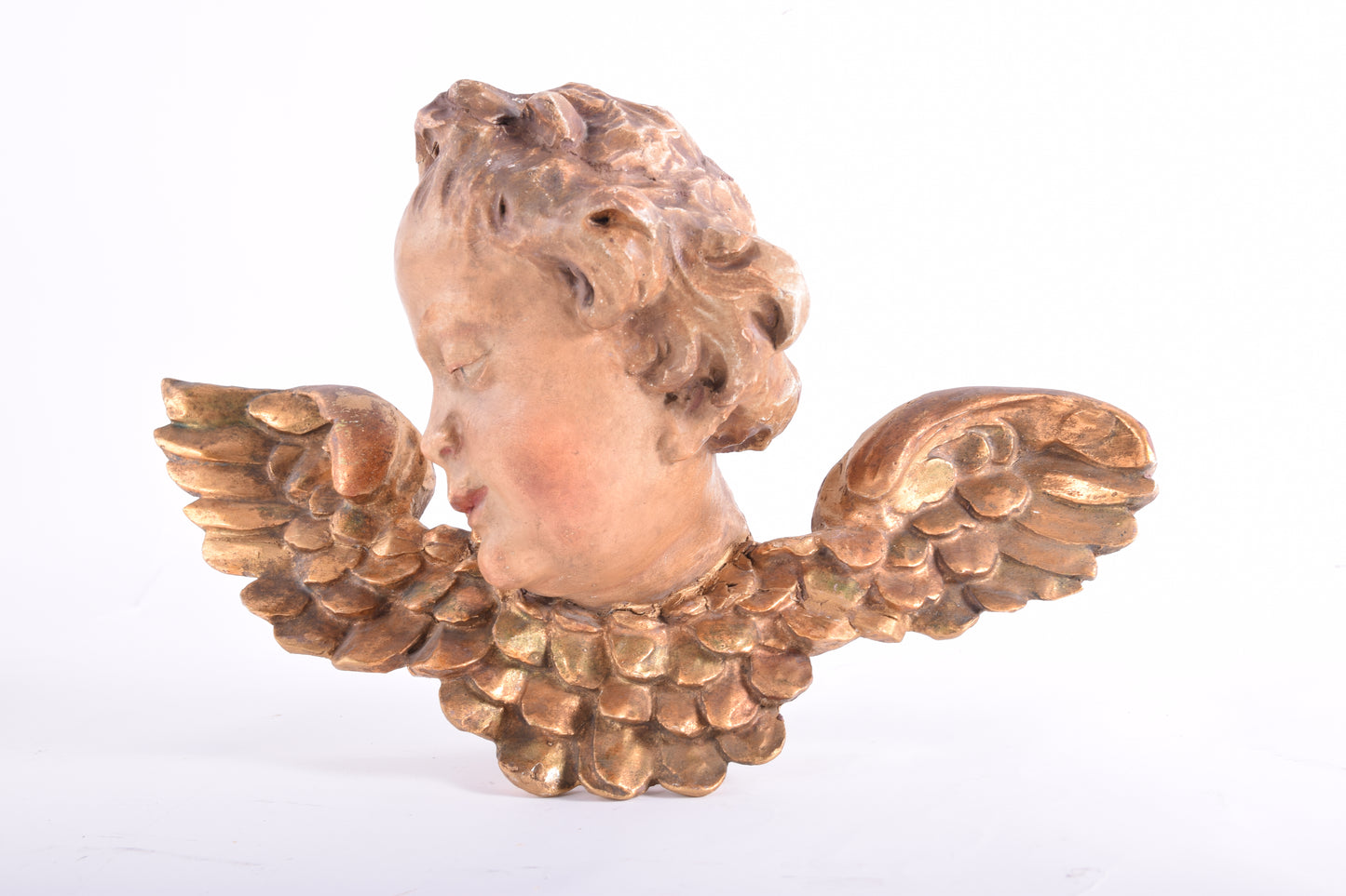 Głowa anioła barokowa do powieszenia II poł XIX wieku 33x22 x14cm