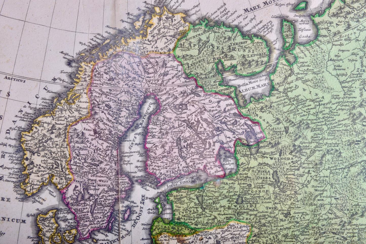 Mapa Europy z Polską od morza do morza 1720 rok oryginał 58x49 (73x66) cm