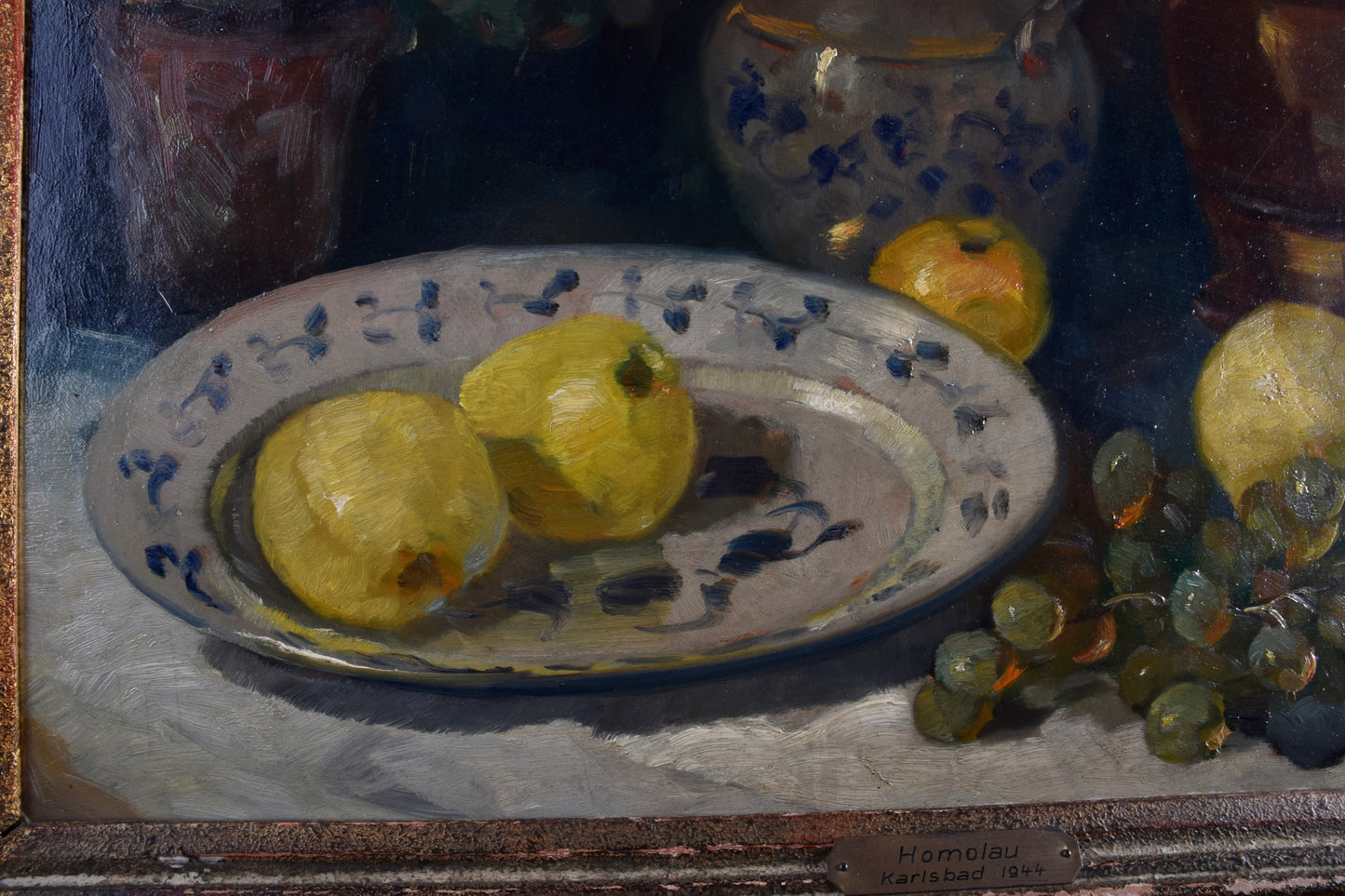 Oldřich Homoláč (1872–1957), Martwa natura z owocami, 1944 74x86cm