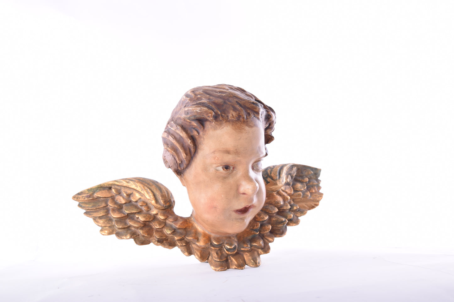 Głowa anioła barokowa do powieszenia II poł XIX wieku 37x22 x17cm