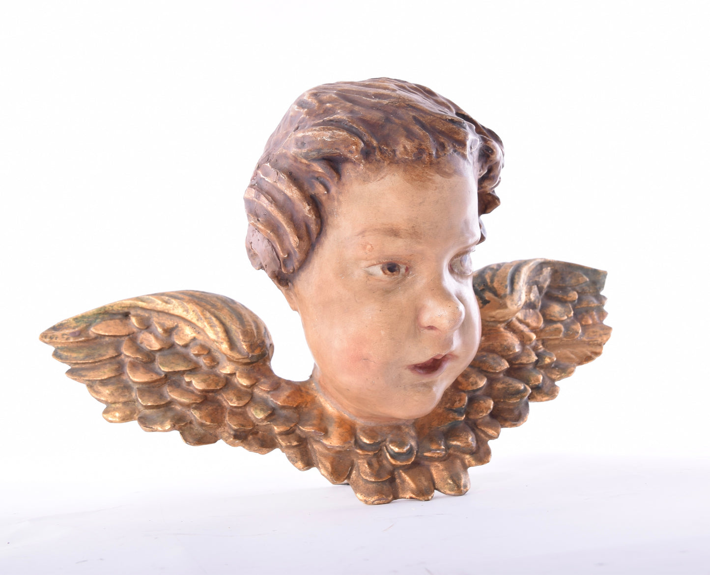 Głowa anioła barokowa do powieszenia II poł XIX wieku 37x22 x17cm